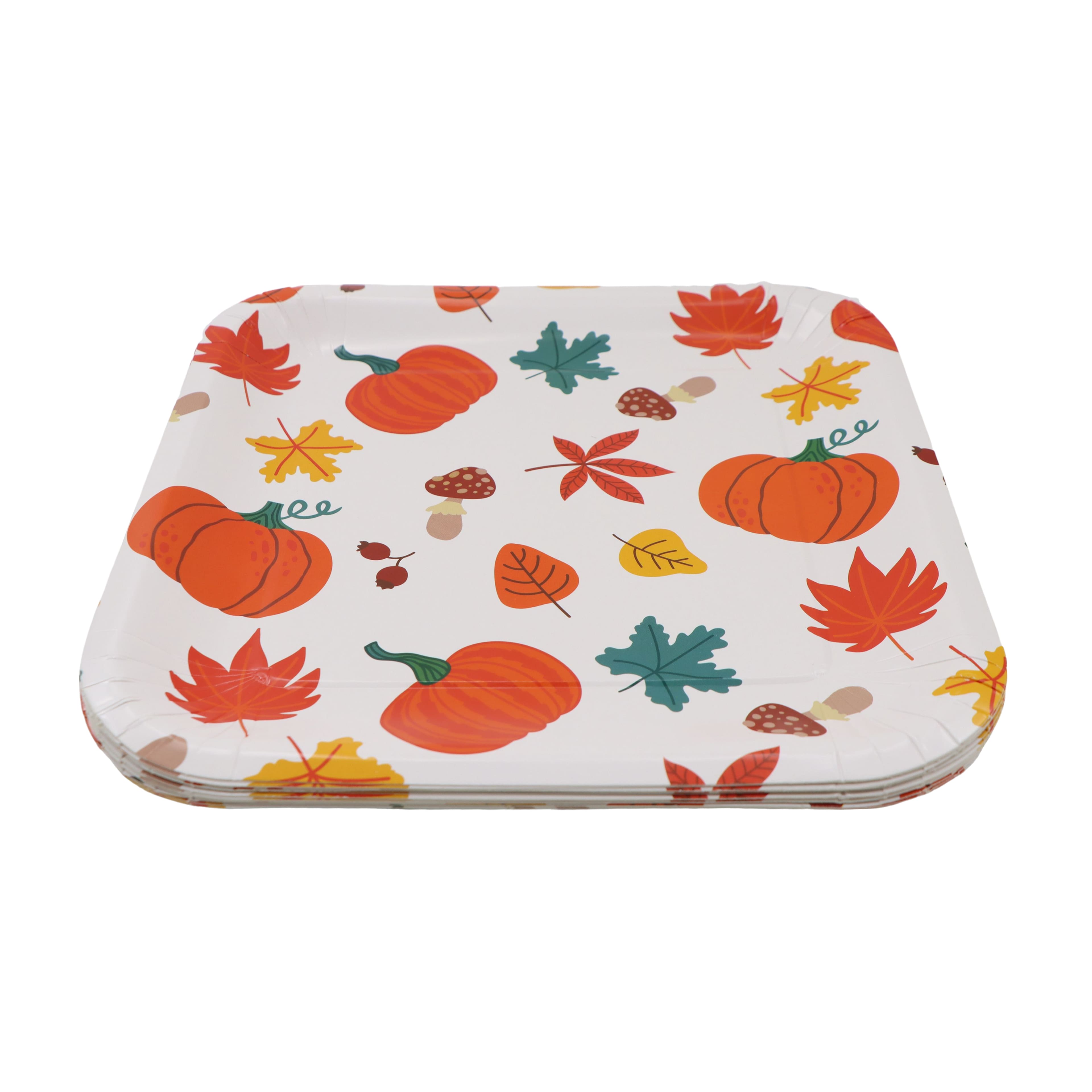 9&#x22; Thanksgiving Harvest Square Paper Plates, 12ct. by Celebrate It&#x2122;