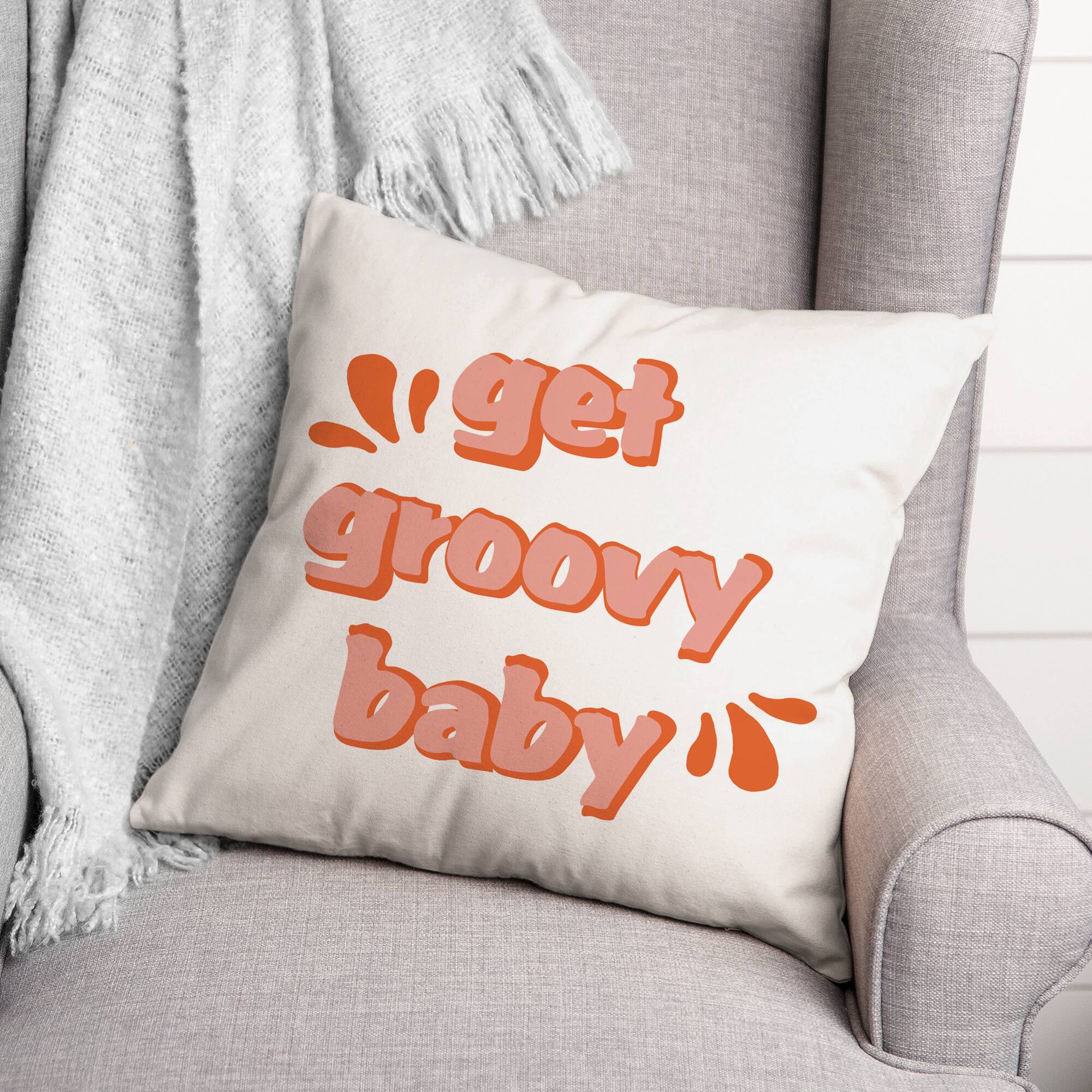 Get Groovy Baby Throw Pillow