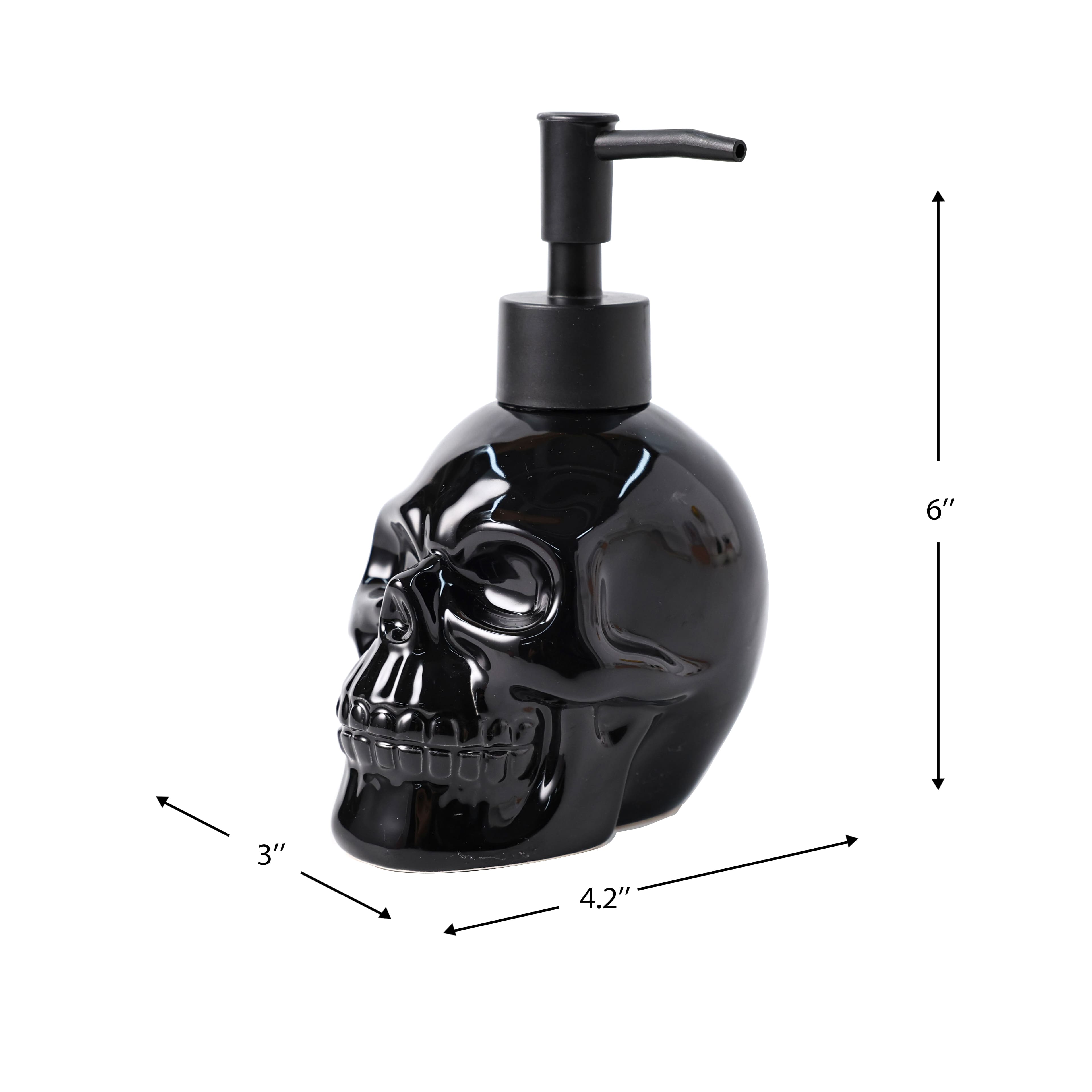 8.25oz. Black Ceramic Skull Hand Soap Dispenser by Ashland&#xAE;
