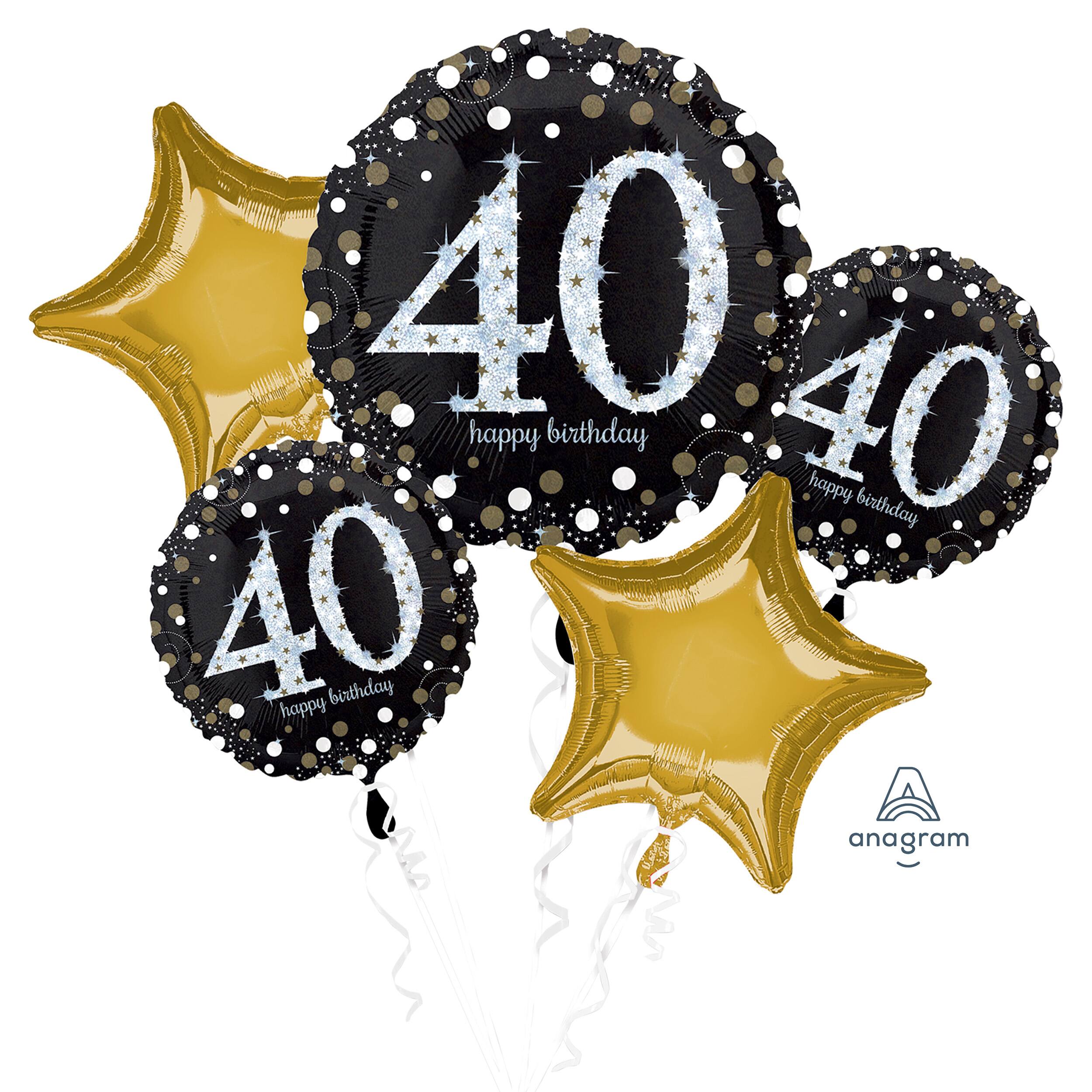 40th Wedding Anniversary Foil Balloon - Colorful Decoration For Party, Indoor & Outdoor Use