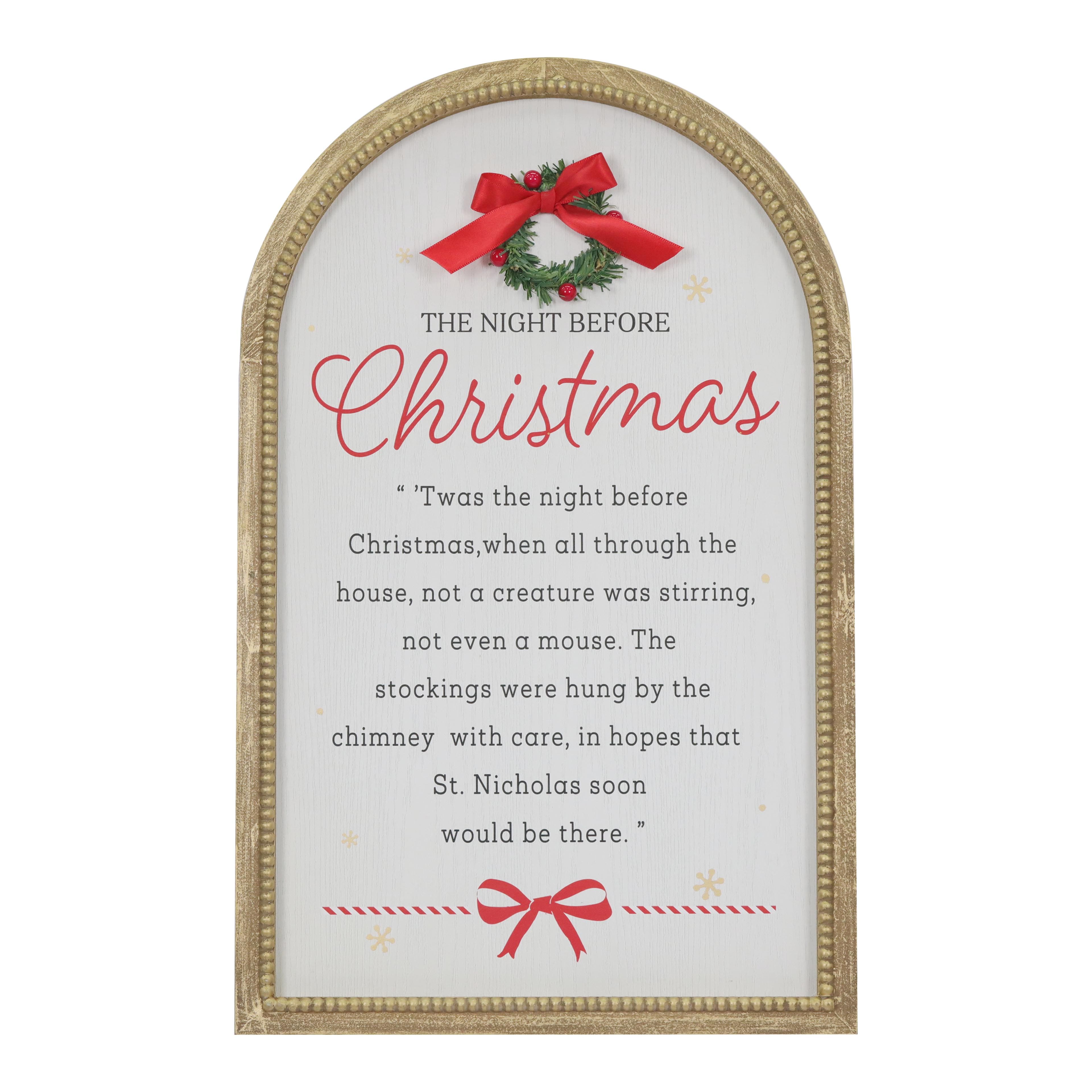 20&#x22; Night Before Christmas Arch Wall D&#xE9;cor in Beaded Wood Frame by Ashland&#xAE;