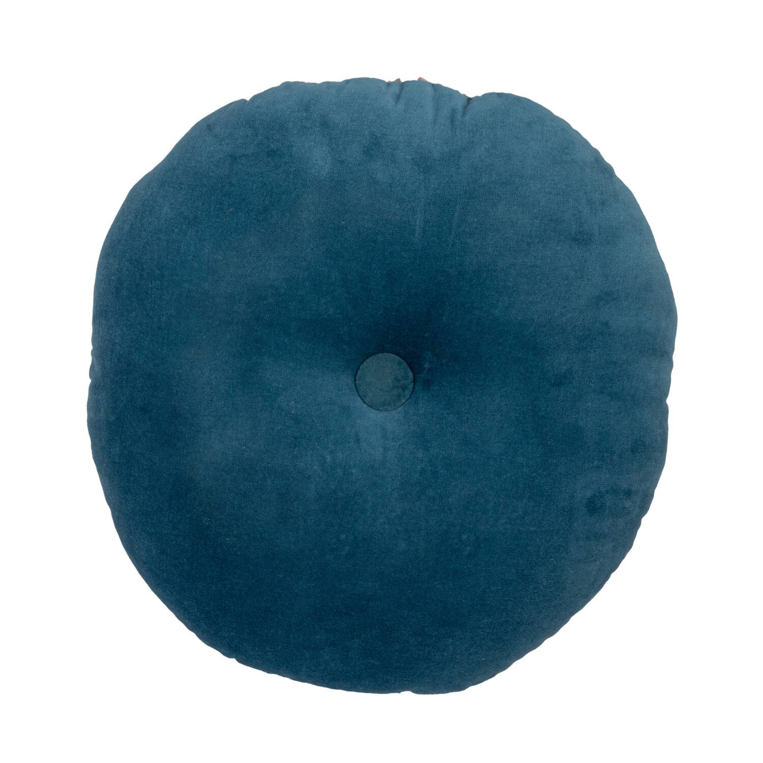 Hello Honey® Navy Blue & Pink Tufted Scallop Pattern Cotton Round Pillow