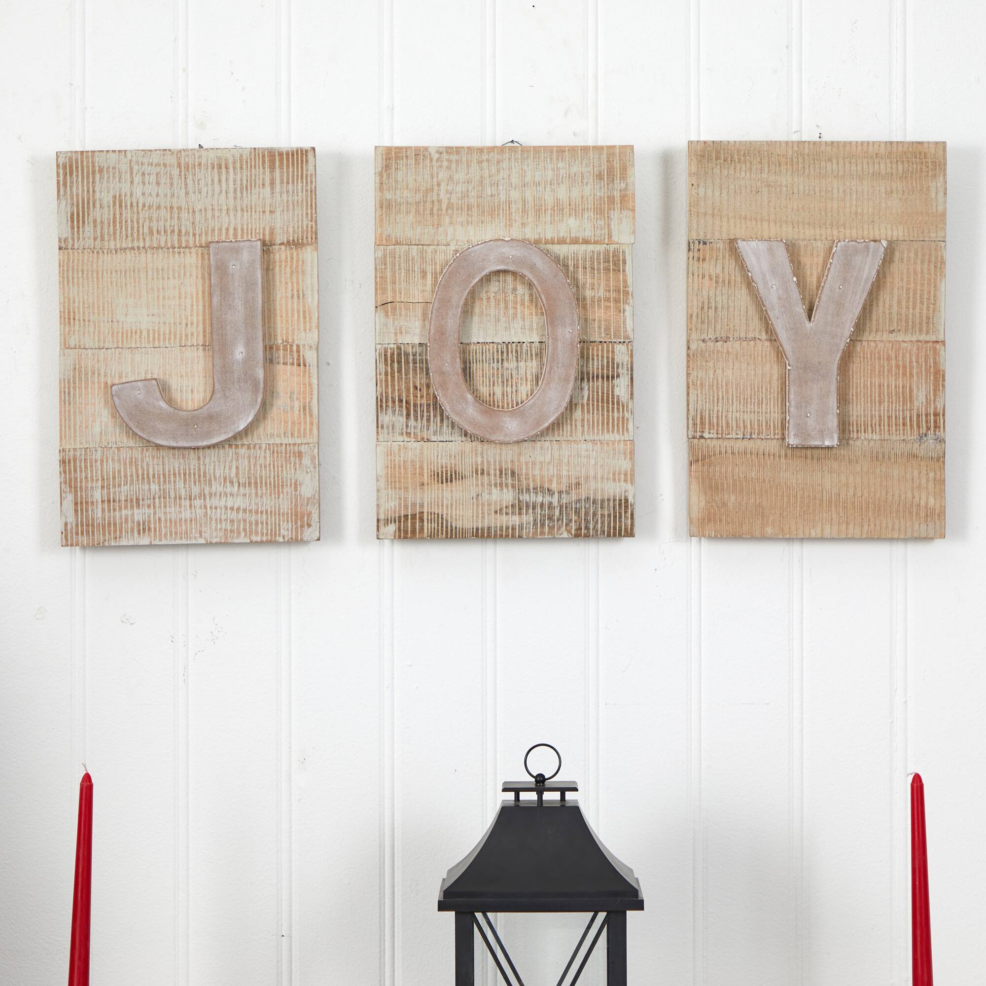 15" Rustic JOY Wall Art