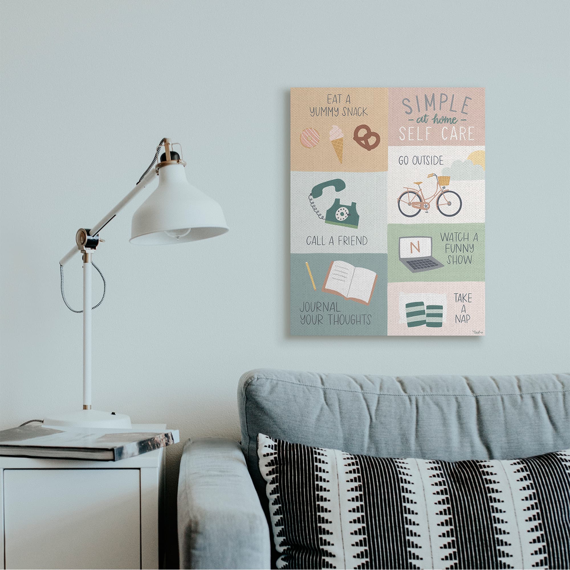 Stupell Industries Simple Home Self Care Advice Canvas Wall Art