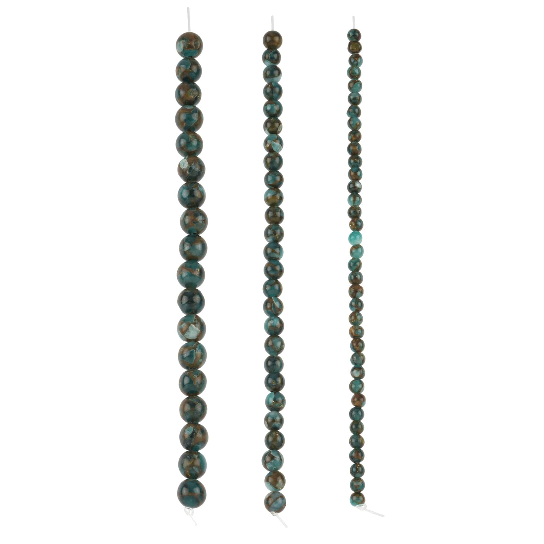 Blue Reconstituted Impression Jasper Round Bead Mix by Bead Landing™