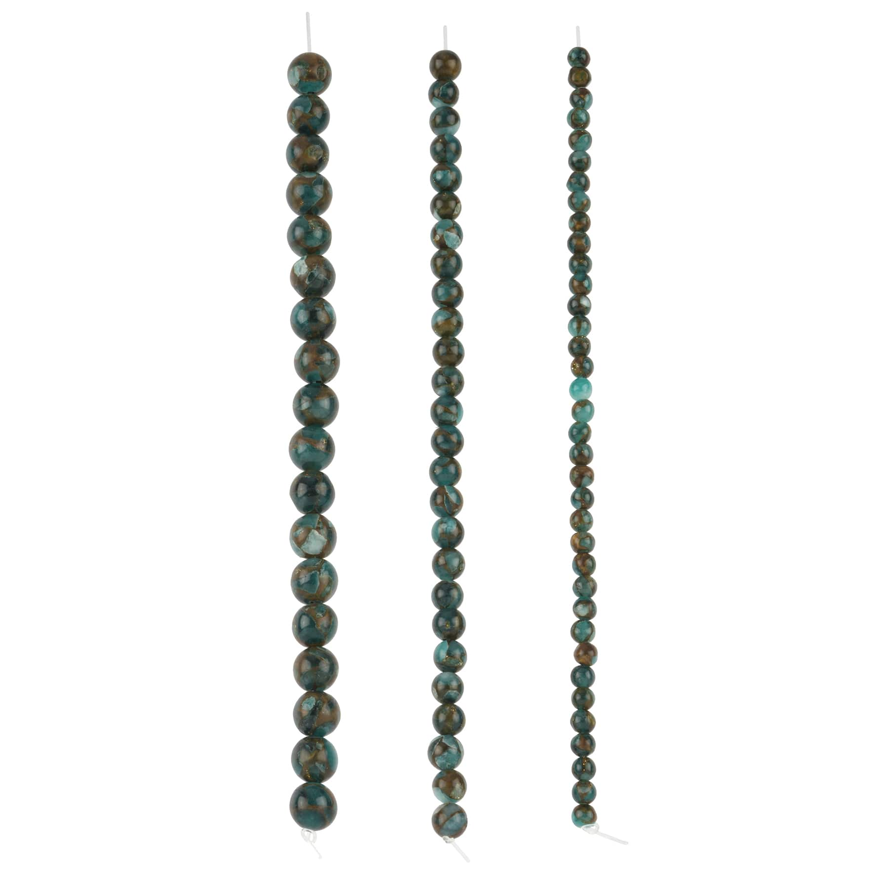 Blue Reconstituted Impression Jasper Round Bead Mix by Bead Landing&#x2122;