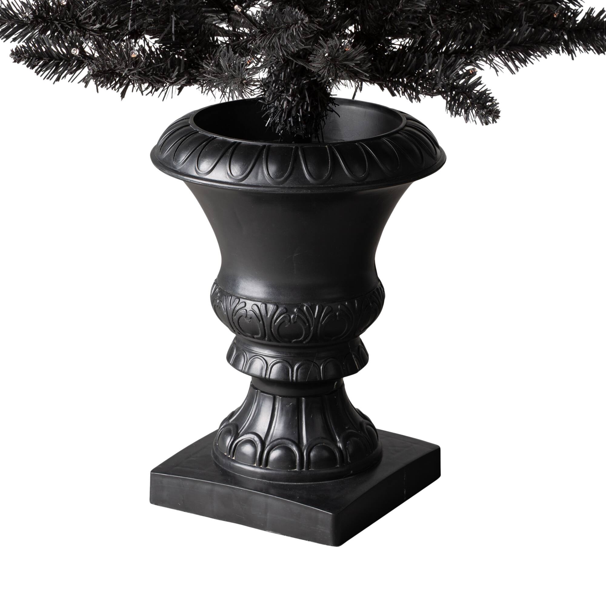 4ft. Pre-Lit Black Artificial Halloween Tree, LED Orange Lights