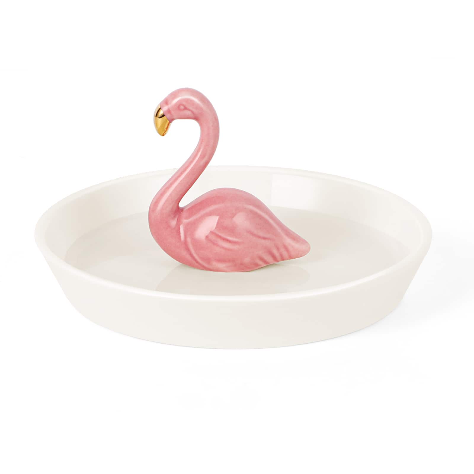 NEX&#x2122; 6&#x22; Flamingo Ring Dish Jewelry Tray Organizer