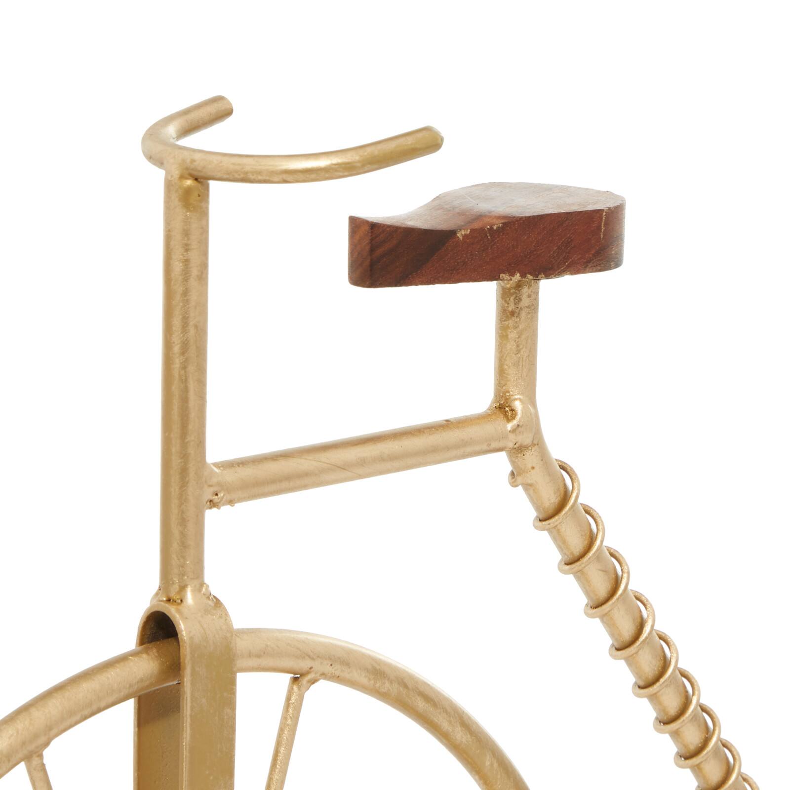 17" Gold Metal Traditional Bicycle Sculpture