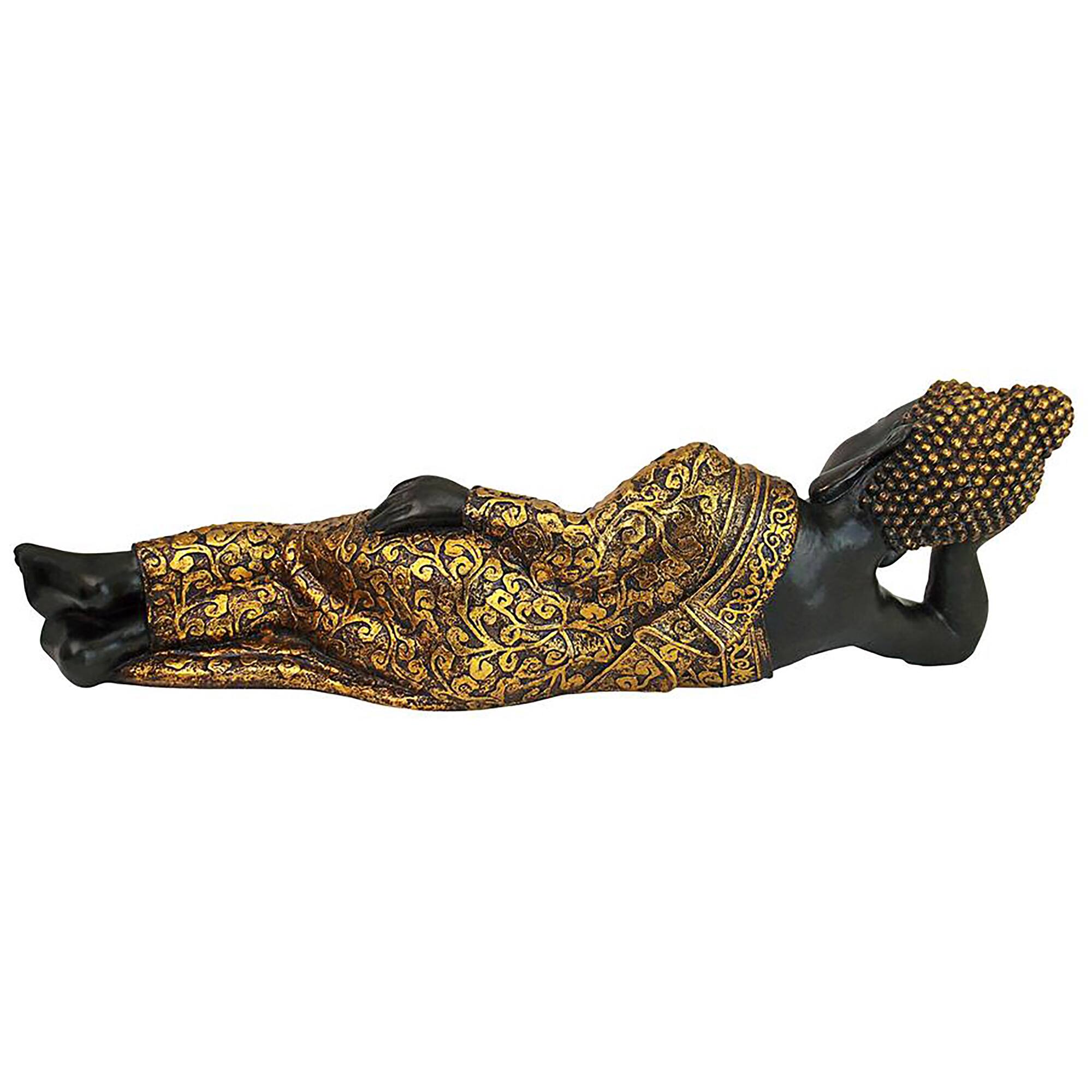 Design Toscano 32.5" The Golden Kiss Reclining Buddha Statue