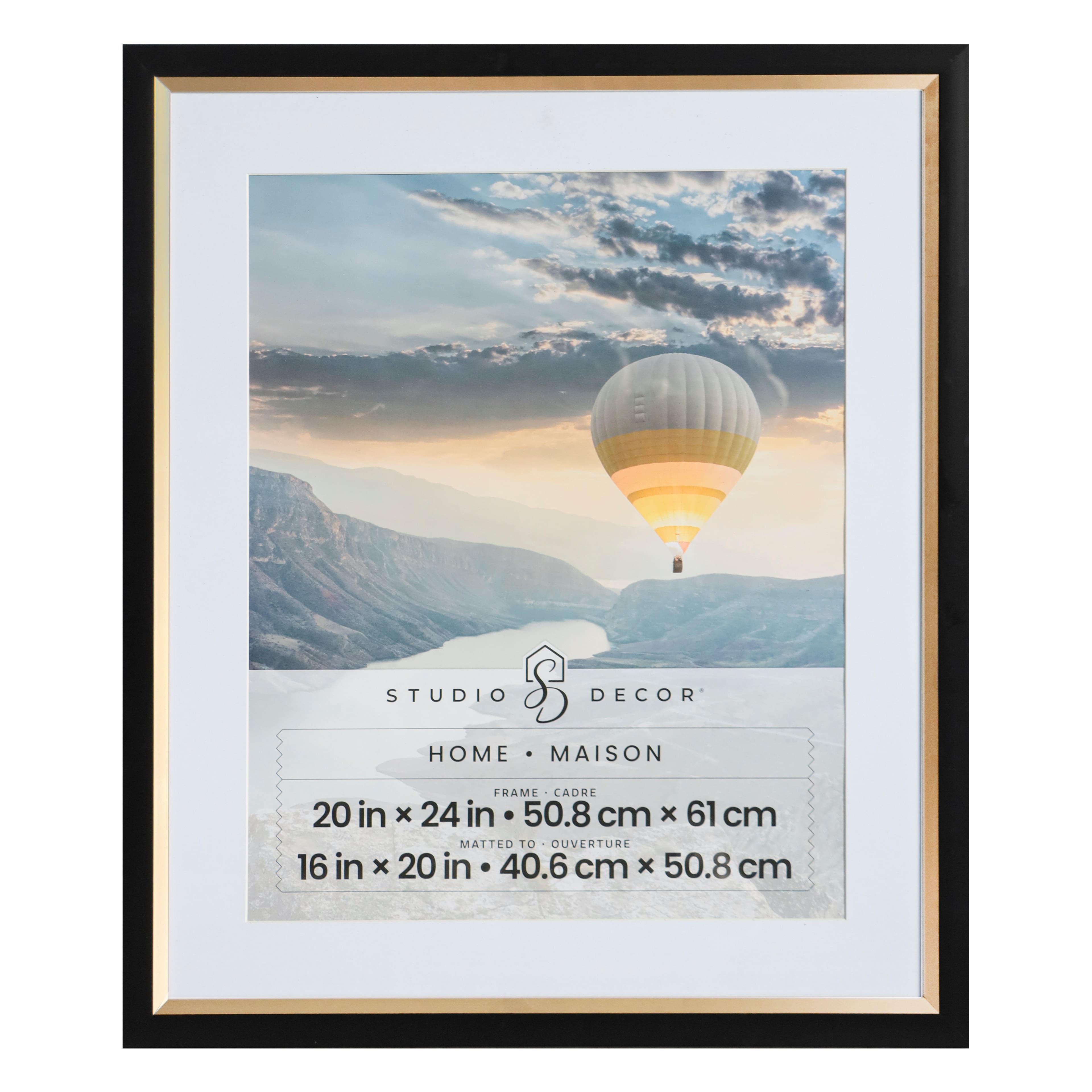 Home Black &#x26; Gold Frame with Mat by Studio D&#xE9;cor&#xAE;