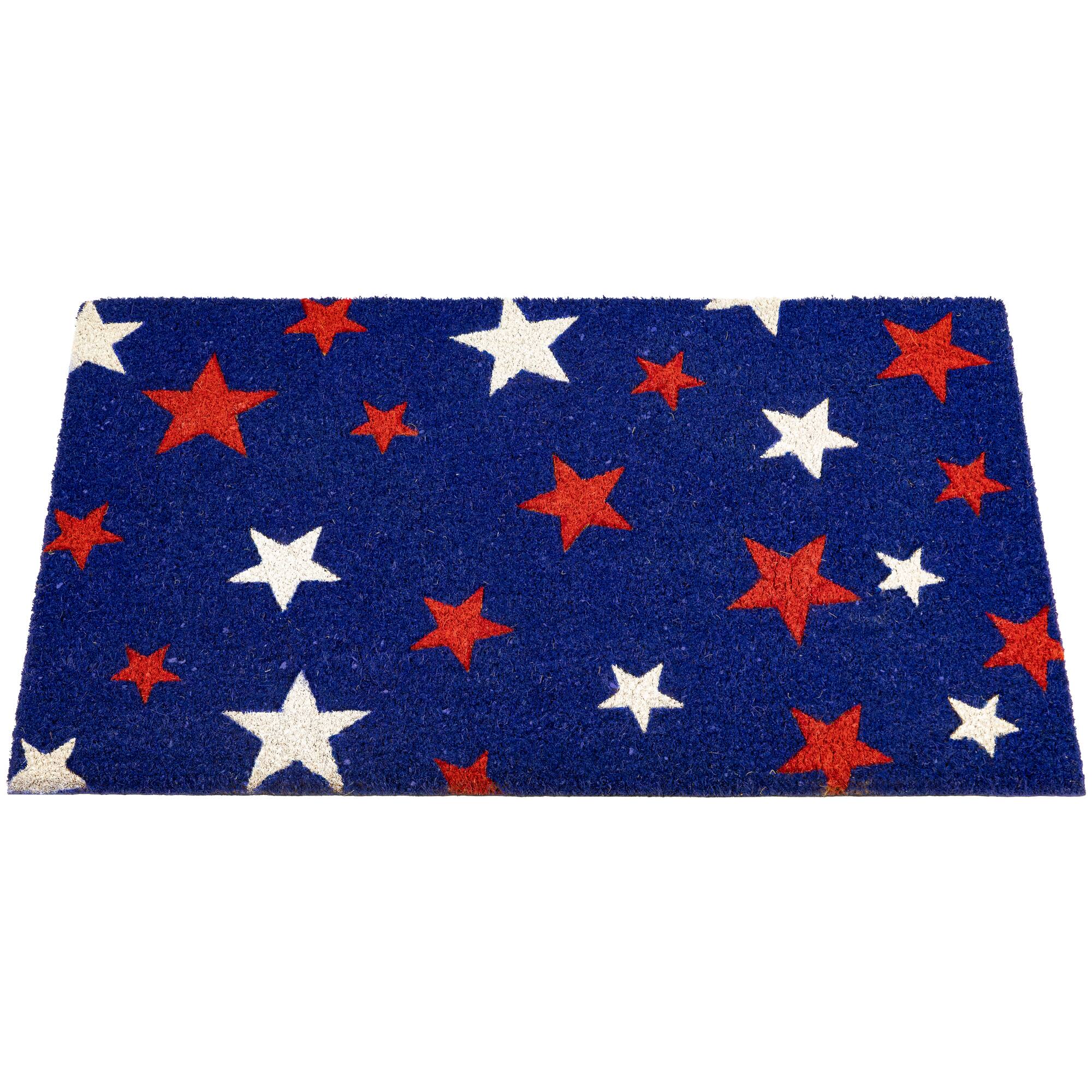 Patriotic Red, White & Blue Star Outdoor Doormat