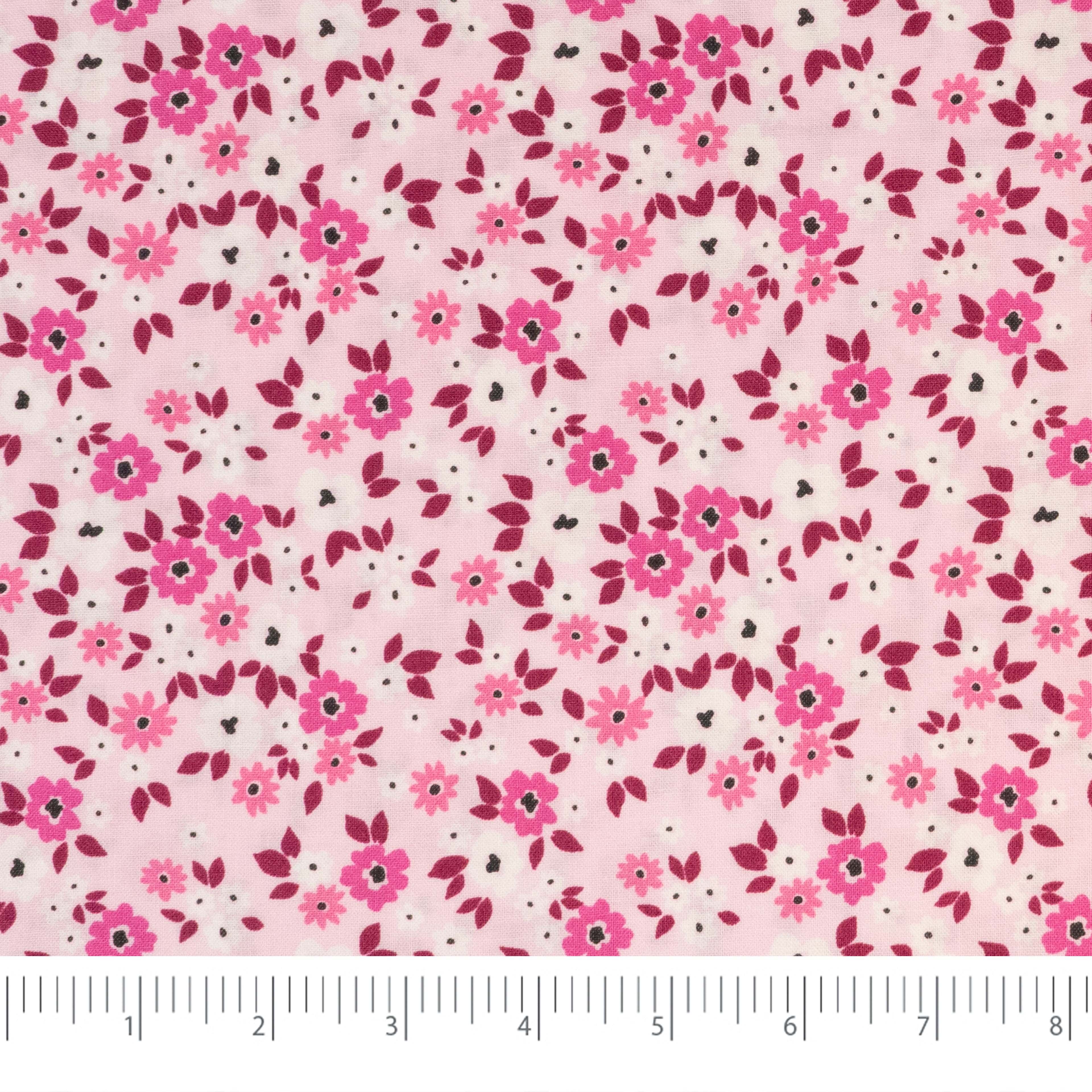 SINGER® Pink Floral Cotton Fabric