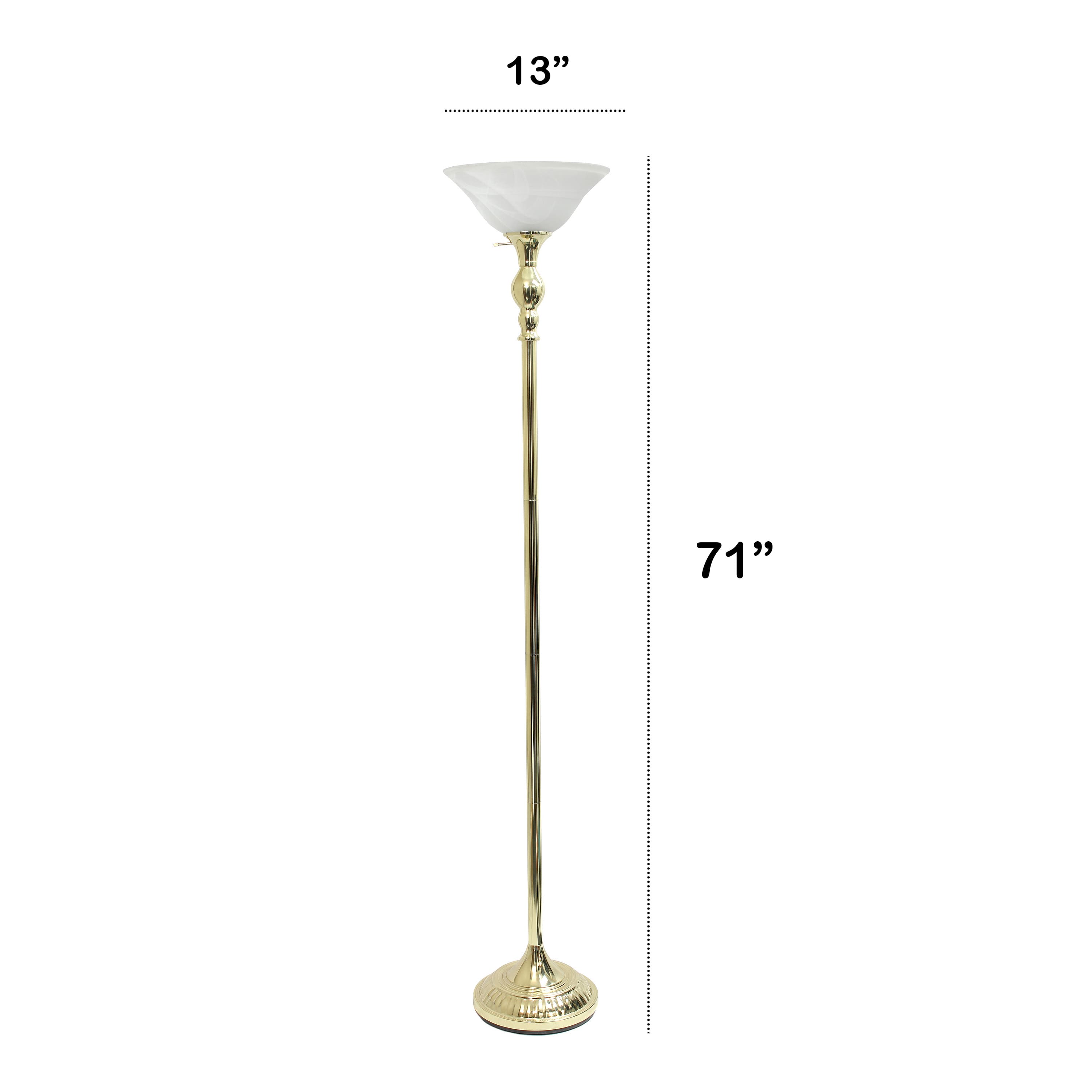 Lalia Home 6ft. Torchiere Floor Lamp with Marbleized Shade