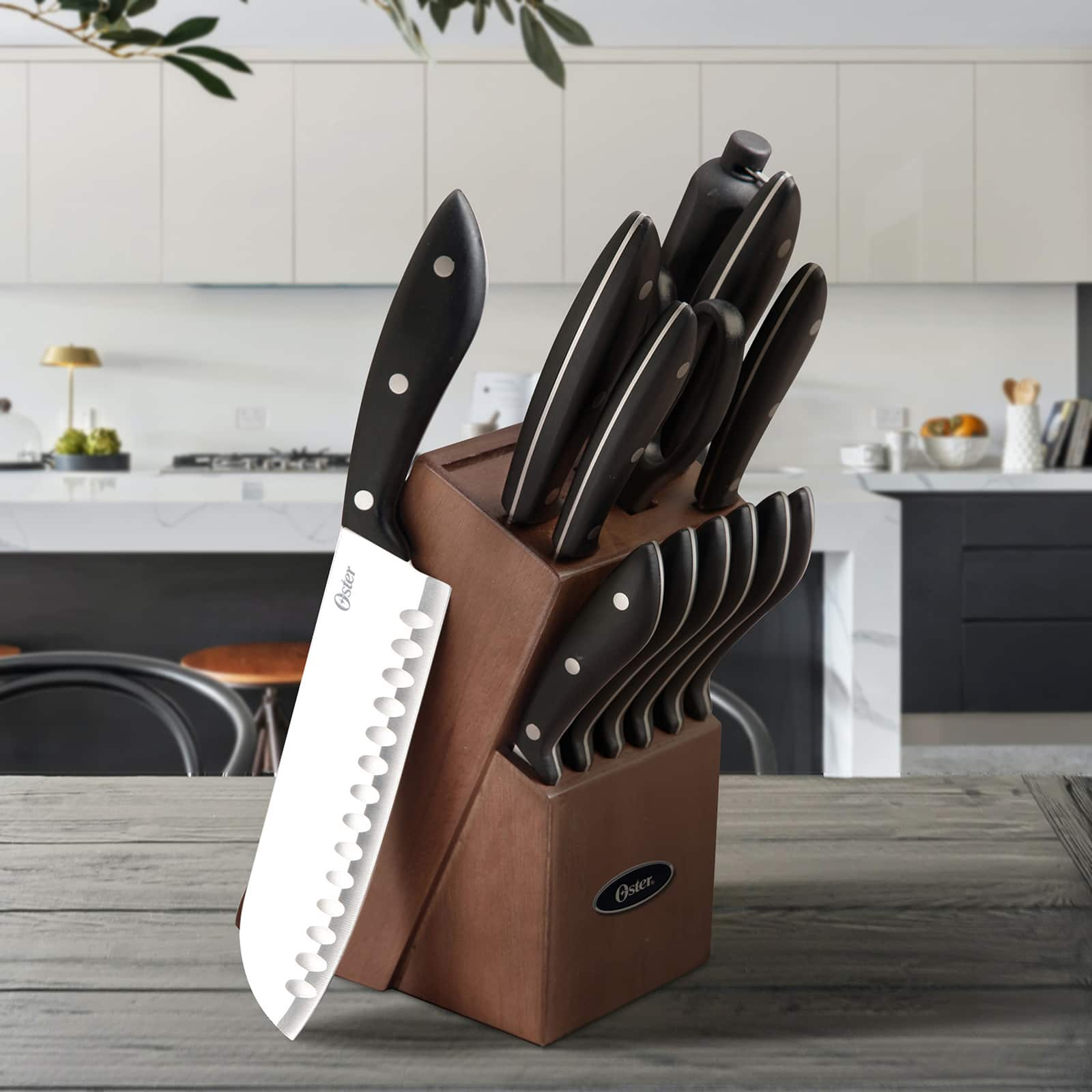 Oster Huxford 14-Piece Stainless-Steel Knife Set Black 91586278M - Best Buy