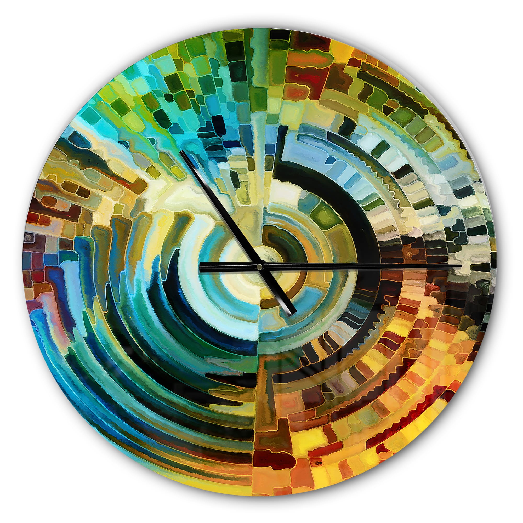 Designart 'Paths Of Stained Glass Modern Wall Clock