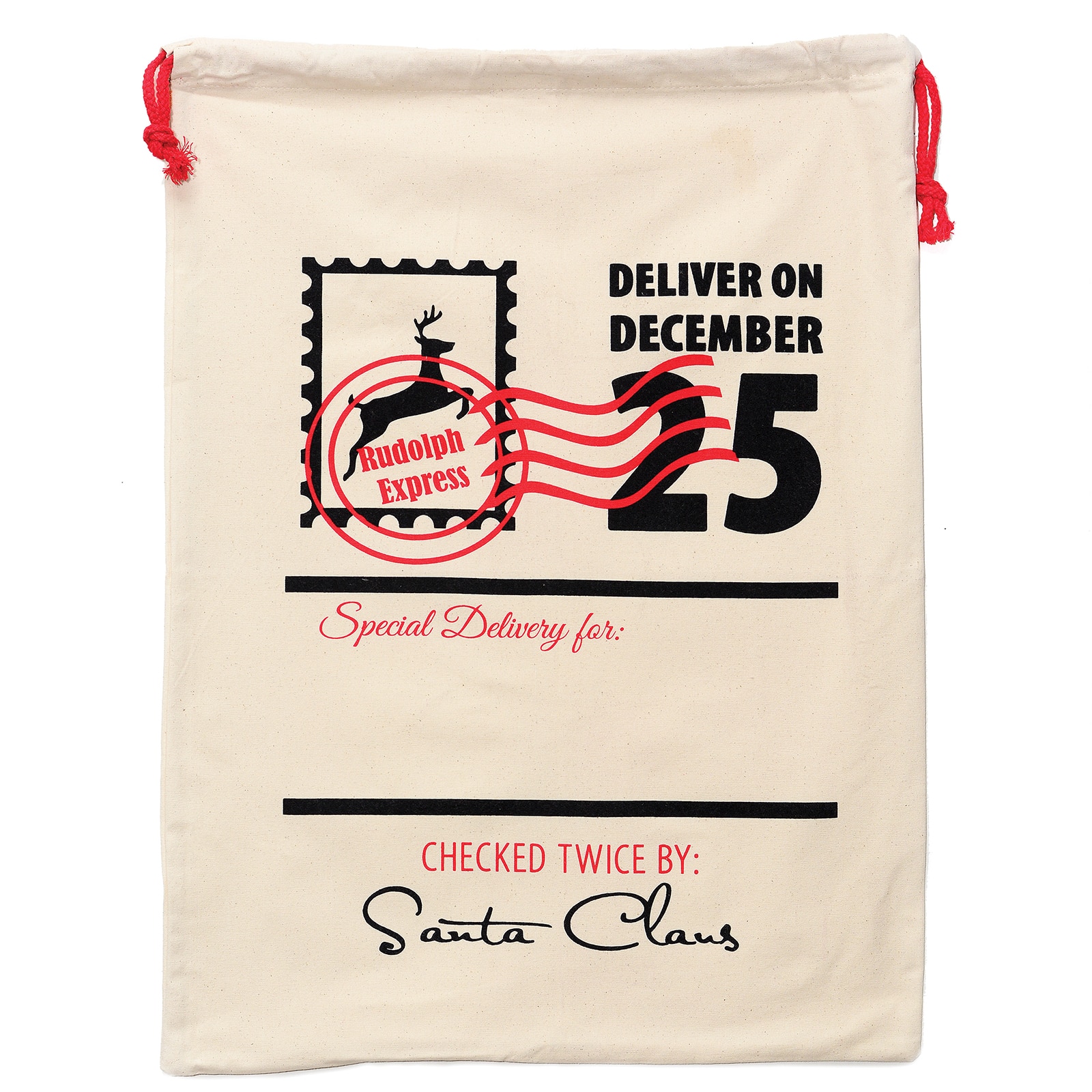 Personality Case™ 19" x 26" Cotton Christmas Drawstring Bag
