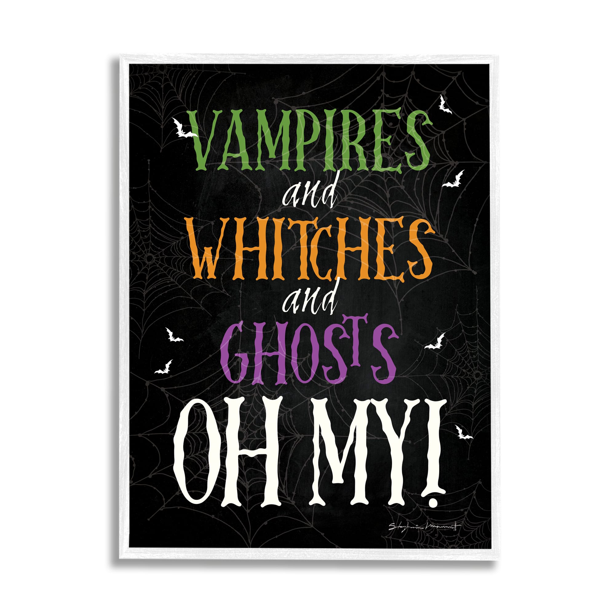 Stupell Industries Vampires Witches Ghosts Phrase Framed Giclee Art