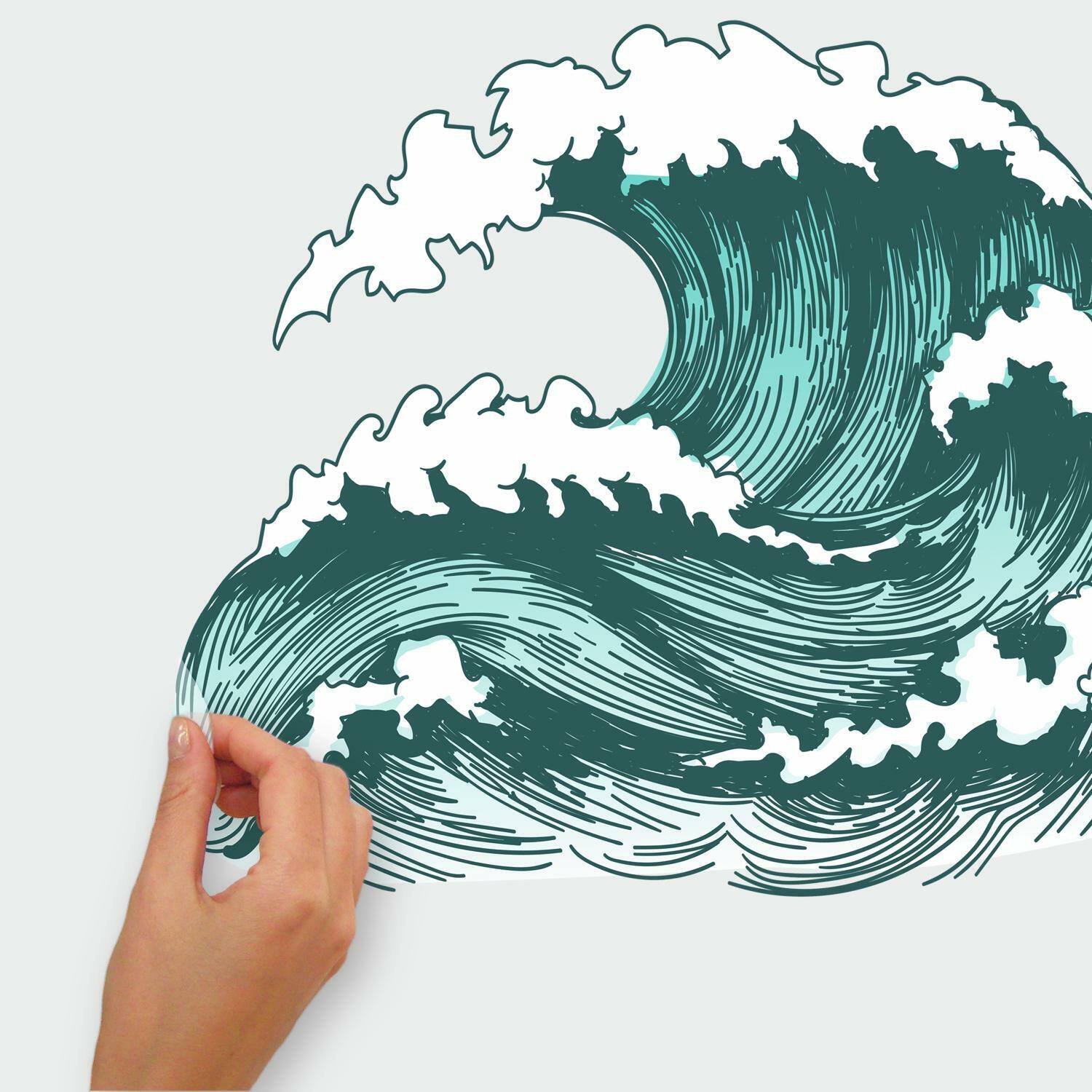RoomMates Great Wave Peel &#x26; Stick Giant Wall Decals