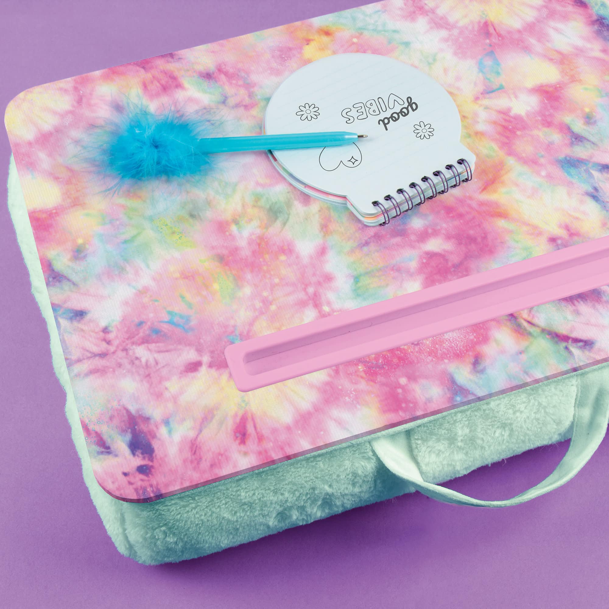 Make It Real&#x2122; 3C4G Teal &#x26; Pastel Tie-Dye Lap Desk