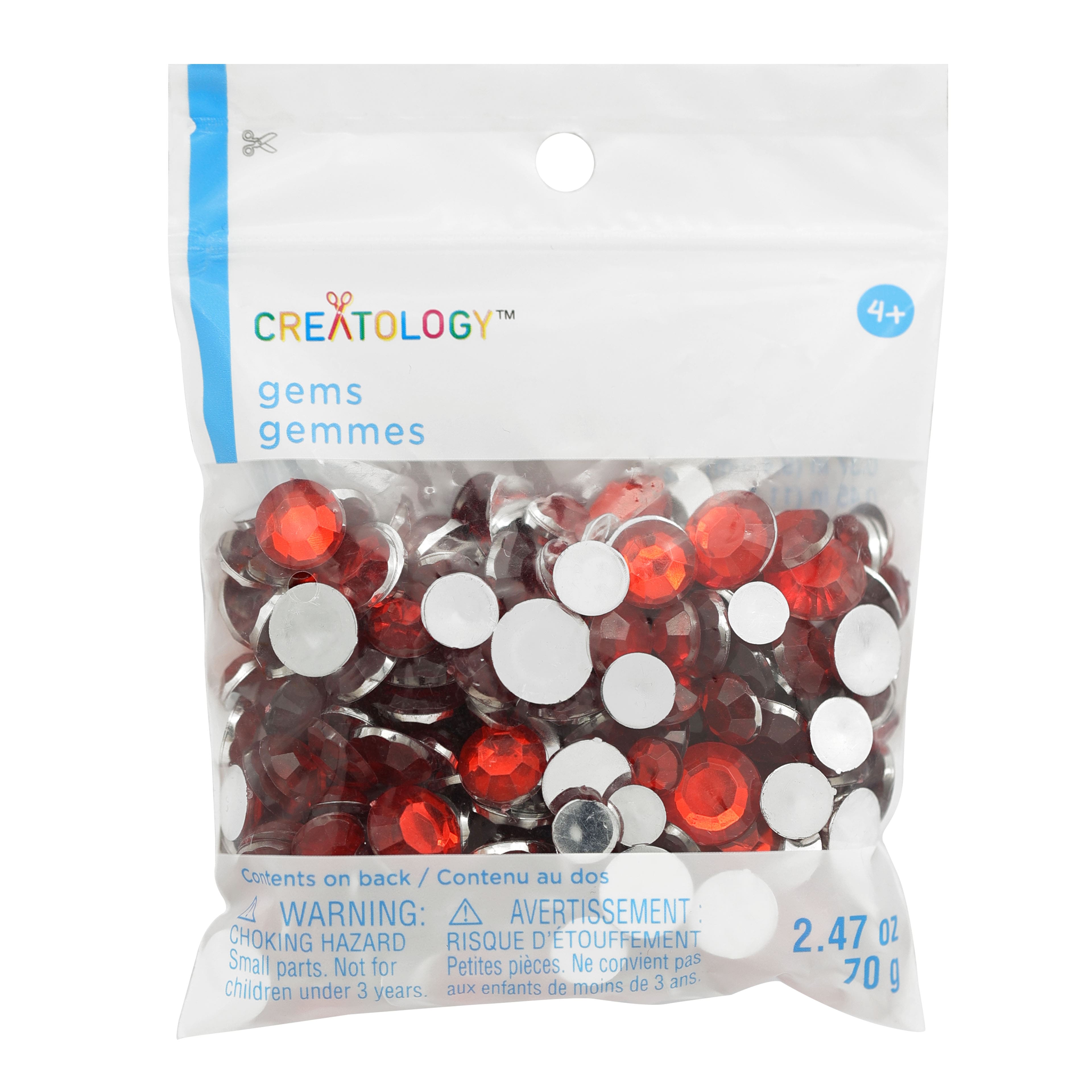 12 Pack: Red Round Gem Mix by Creatology&#x2122;