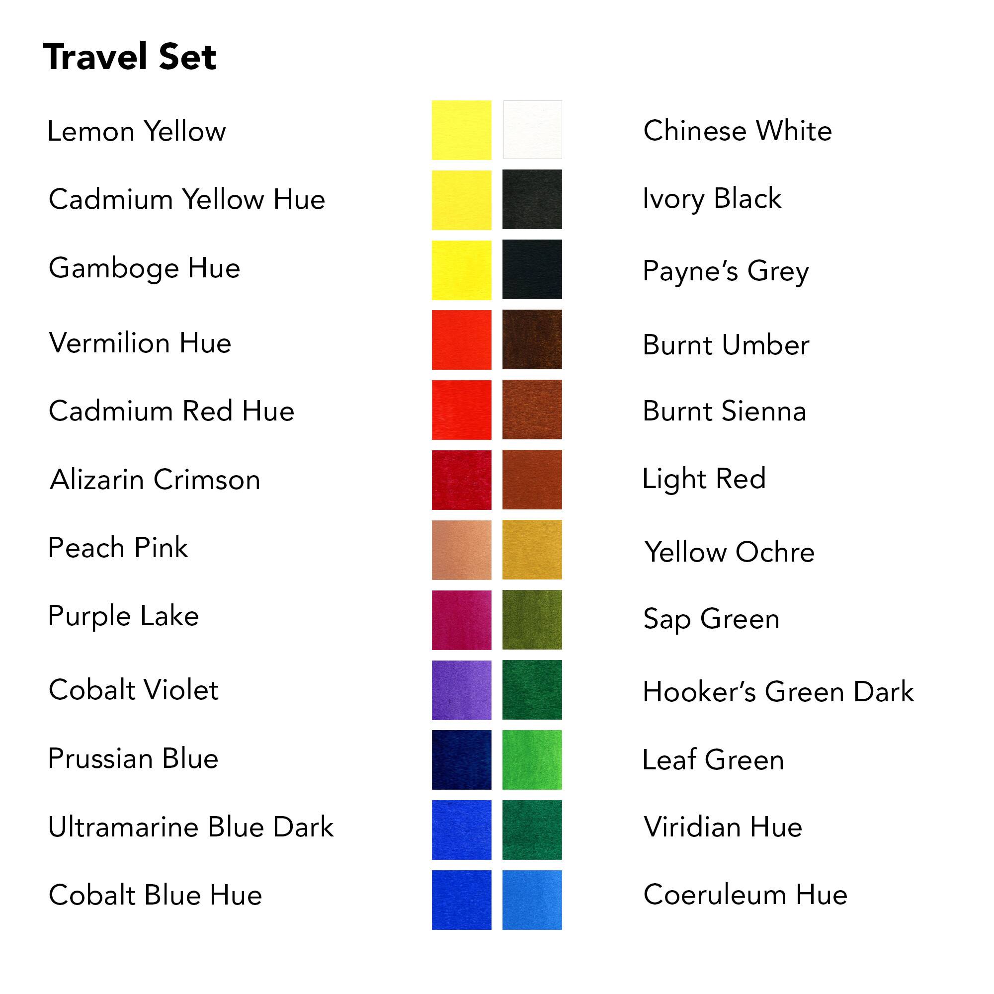 Daler-Rowney&#xAE; Aquafine 24-Color Half-Pan Watercolor Travel Set with Brush