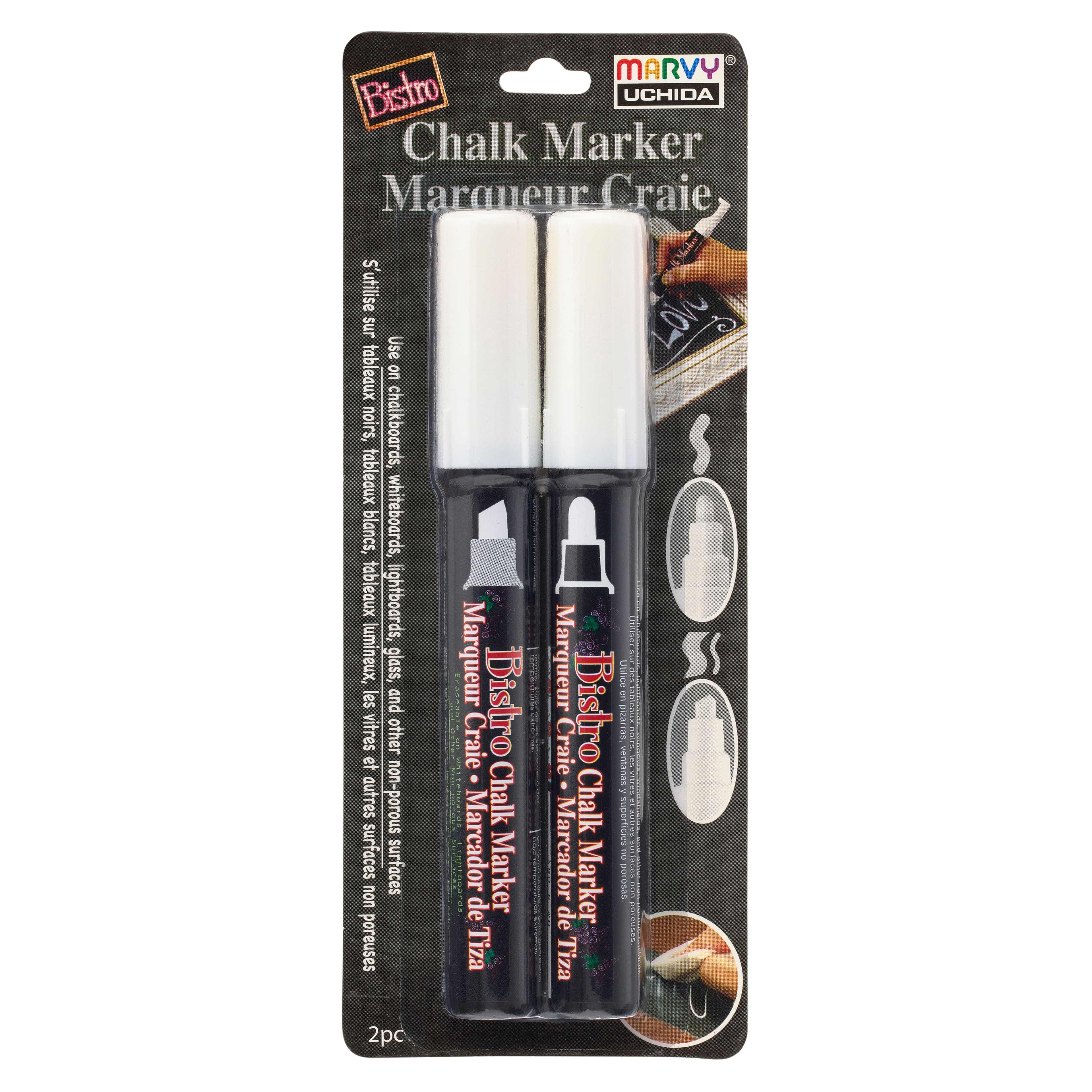 12 Packs: 2 ct. (24 total) Marvy® Uchida White Bistro Chalk Marker Set