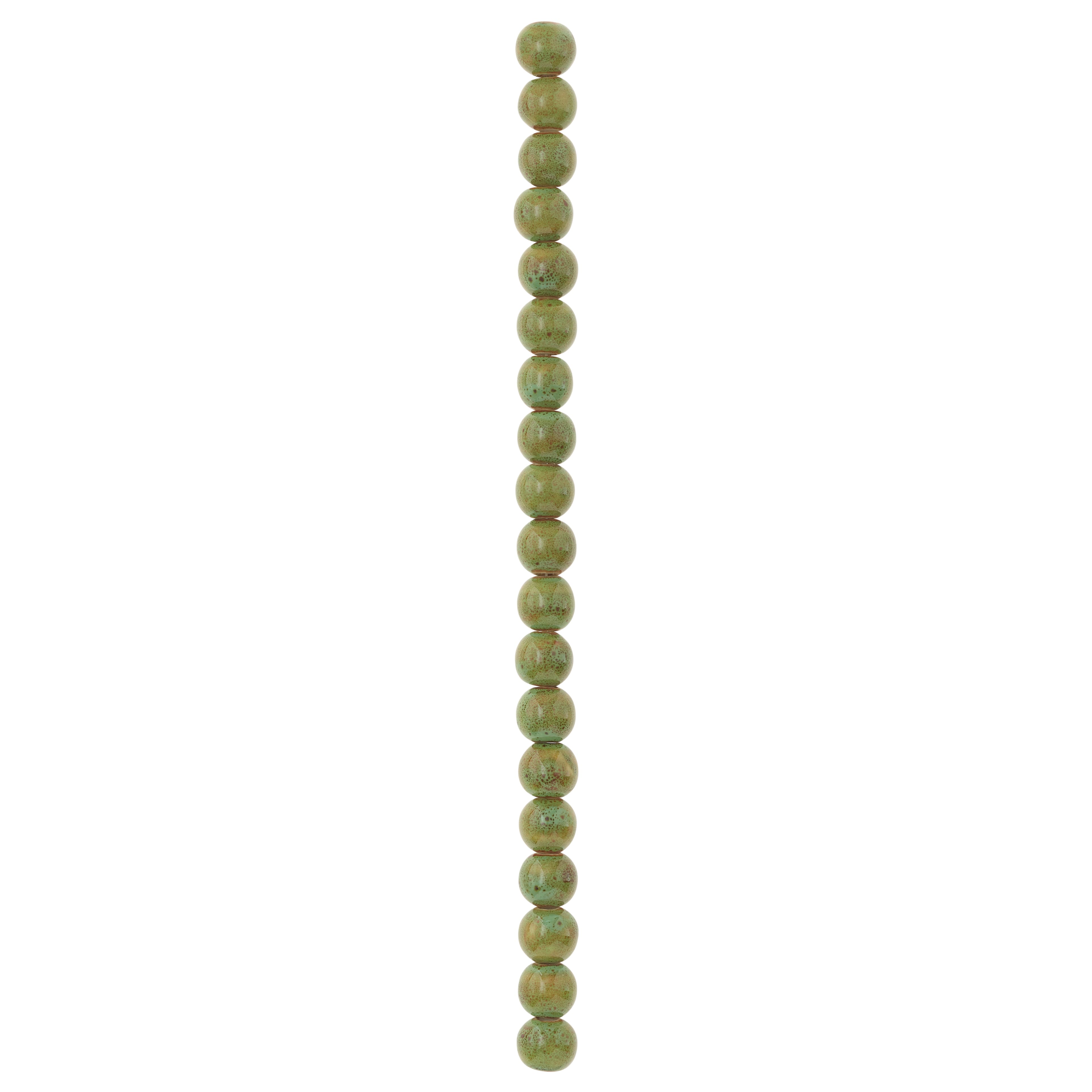 12 Pack: Green Ceramic Round Beads, 12mm by Bead Landing&#x2122;