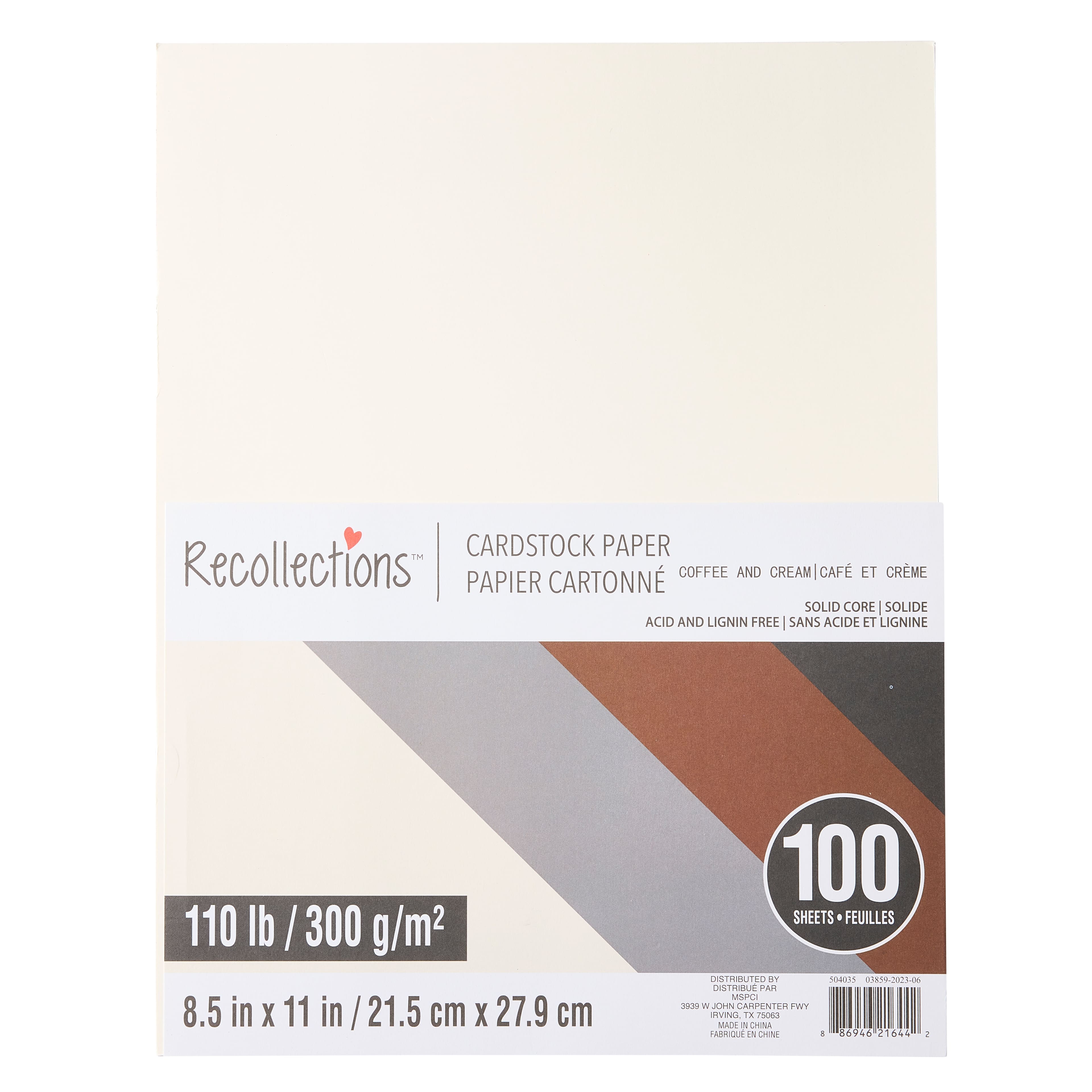 Coffee &#x26; Cream 8.5&#x22; x 11&#x22; Cardstock Paper by Recollections&#x2122;, 100 Sheets