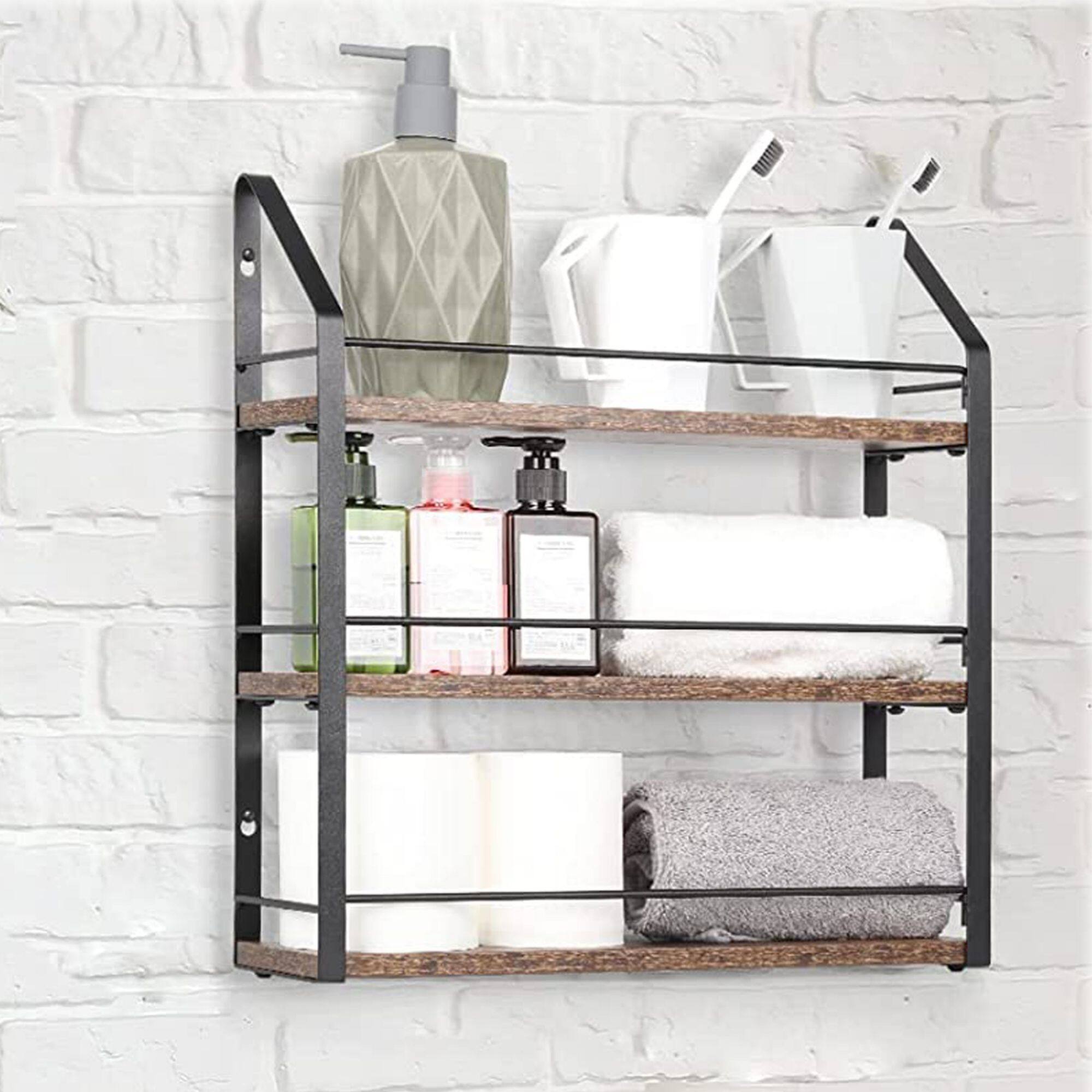 NEX™ 17" Brown Wall-Mounted 3-Tier Spice Rack Organizer