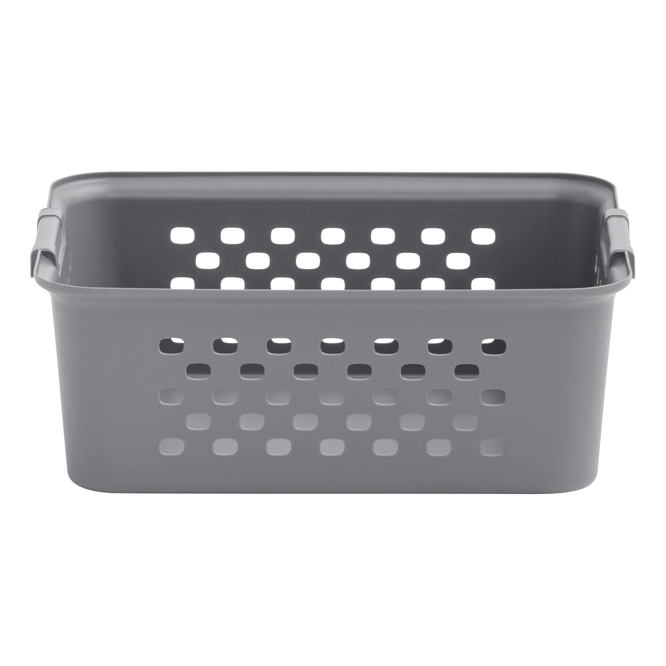 Iris® Gray Medium Organizer Storage Basket, 4 Pack