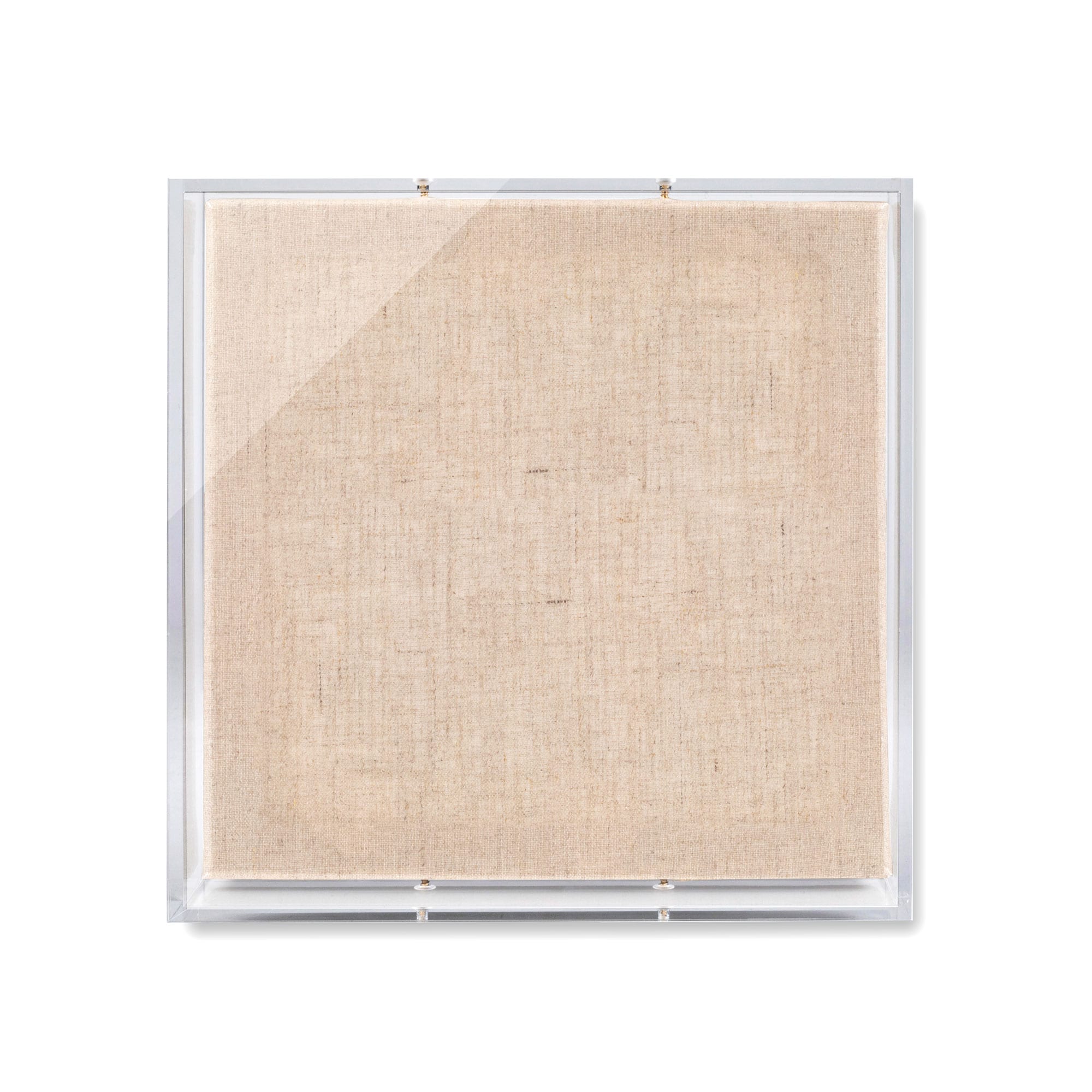Wexel Art 2&#x22; Depth Clear UV Grade Acrylic Shadowbox with Beige Linen Stretched Canvas