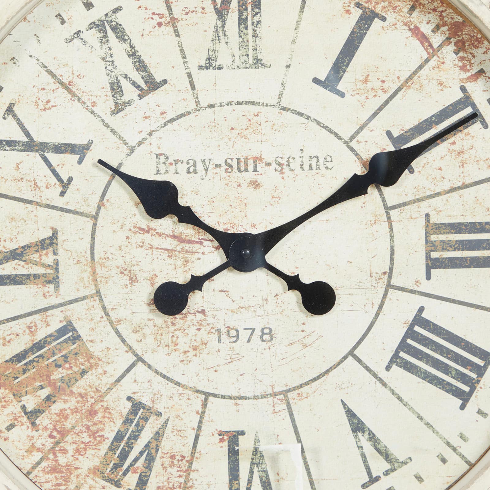 Light Brown Vintage Fiberglass Wall Clock, 44&#x22; x 34&#x22;