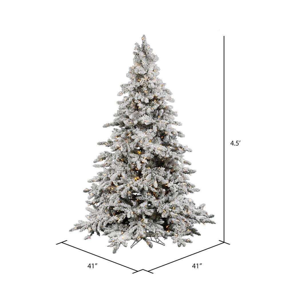 4.5ft. Pre-Lit Flocked Utica Fir Artificial Christmas Tree, Warm White LED Lights