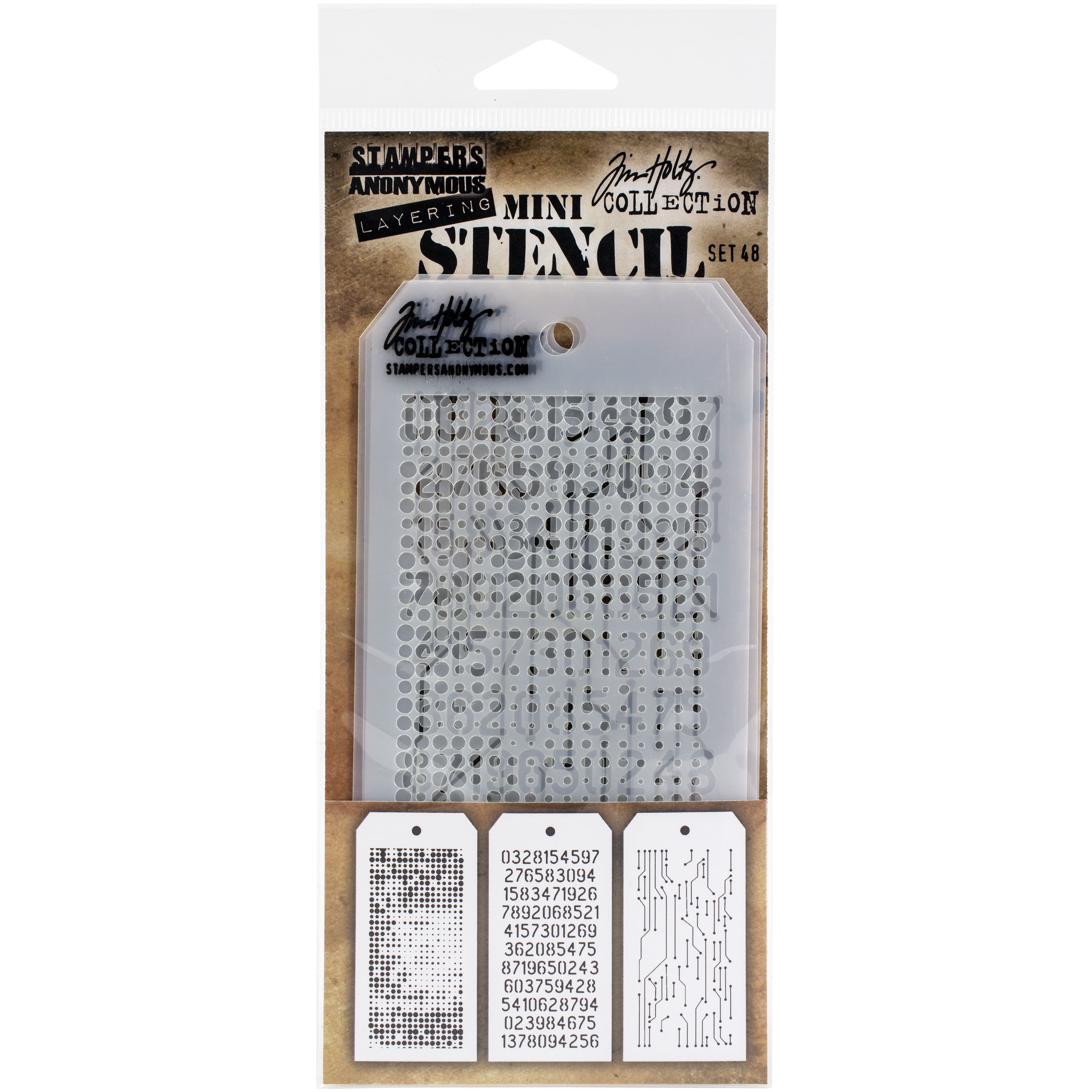 Stampers Anonymous Tim Holtz&#xAE; Mini #48 Layering Stencil Set