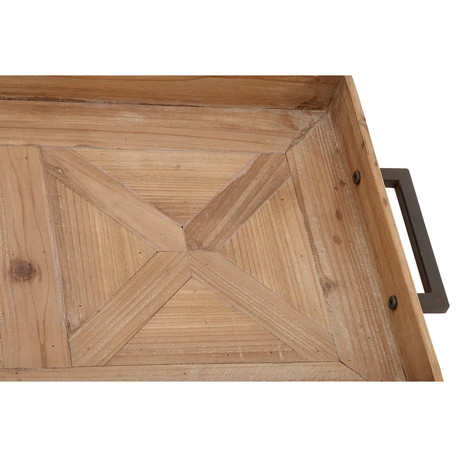 Natural Brown Wood Contemporary Tray