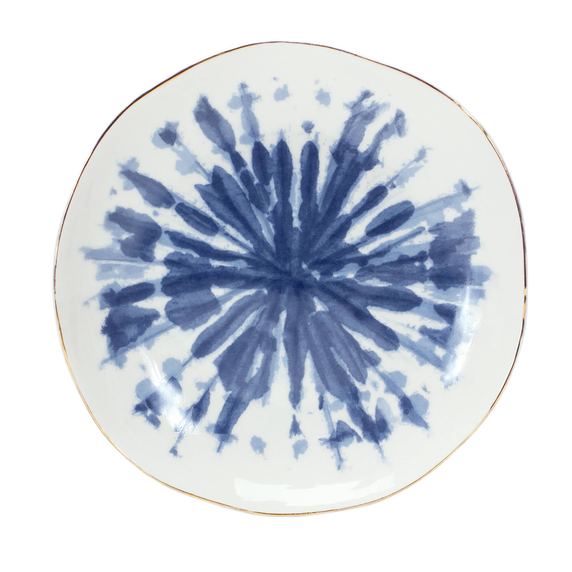 7" Coastal Tie-Dye Design Ceramic Plate Set