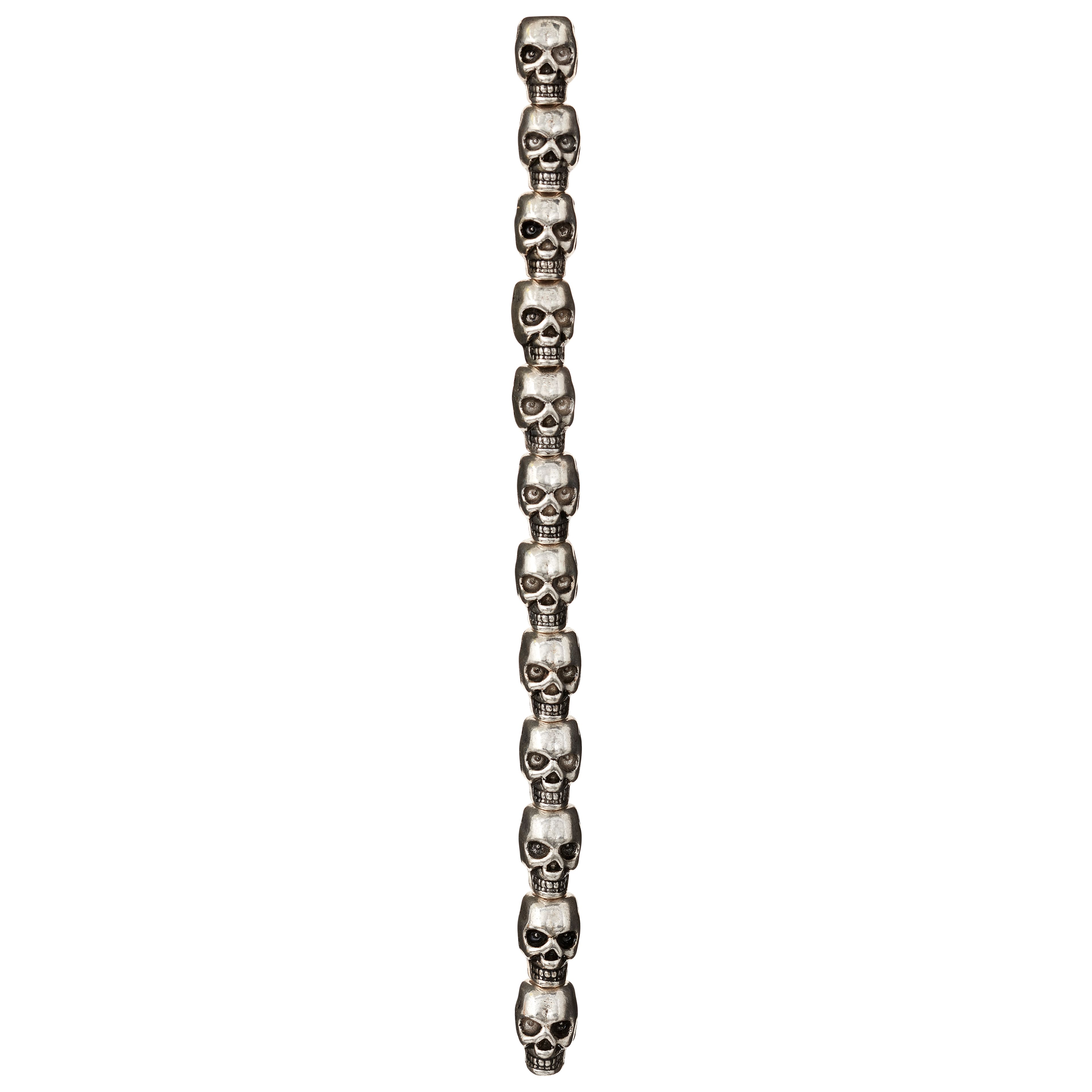 9 Packs: 12 ct. (108 total) Silver-Plated Metal Skull Beads, 12mm by Bead Landing™
