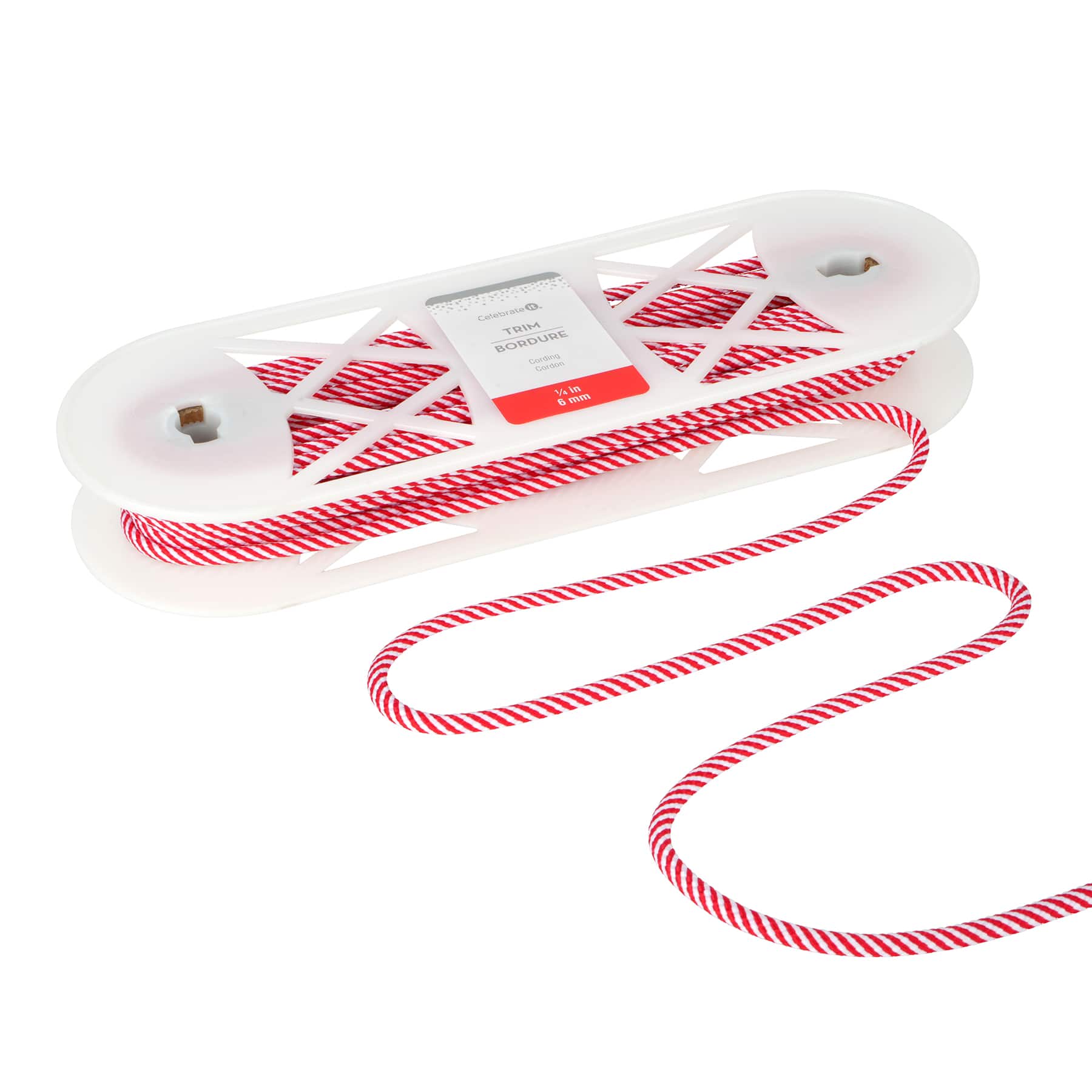 1/4&#x22; Red &#x26; White Cording Trim by Celebrate It&#xAE;