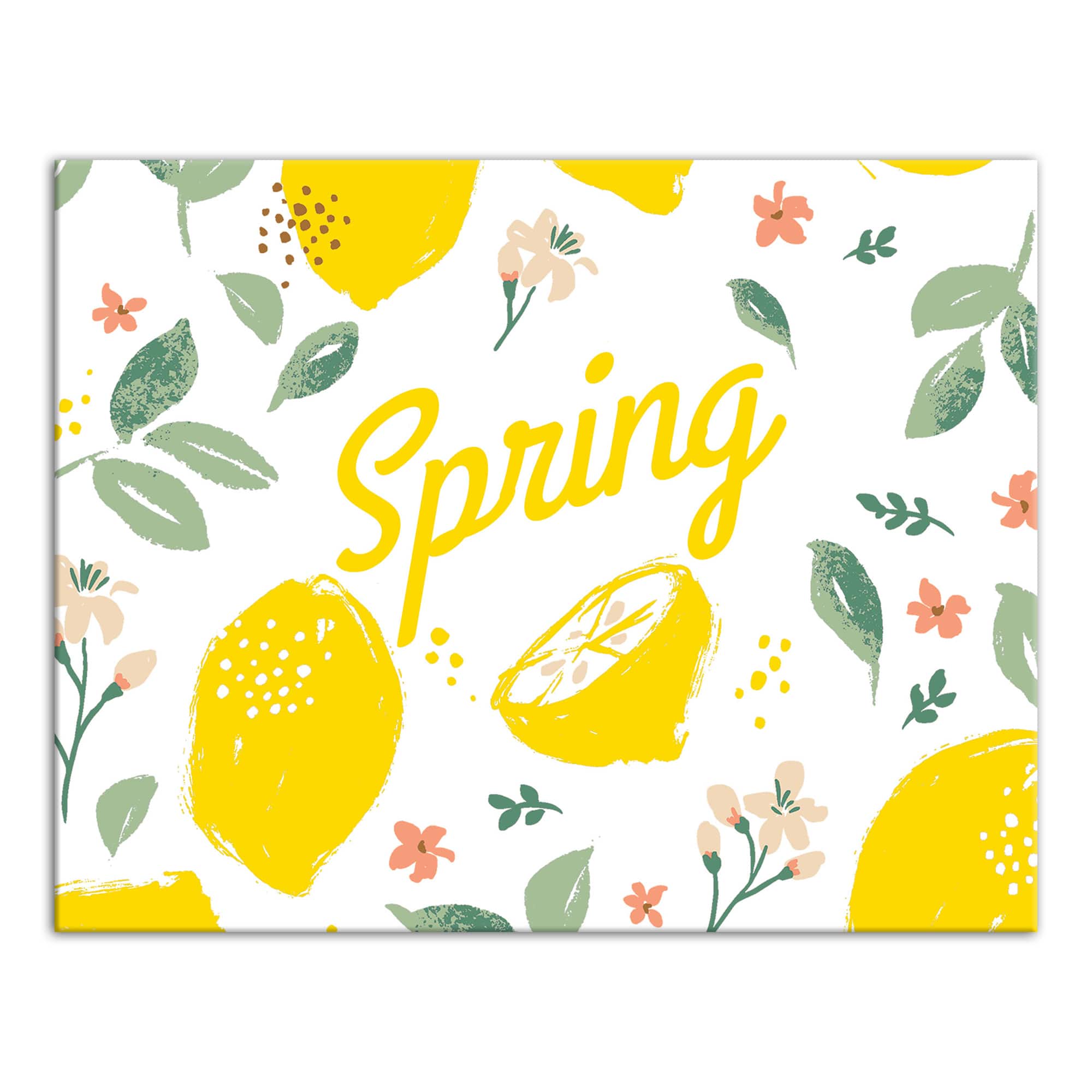 Spring Lemon Pattern 11" x 14" Canvas Wall Art