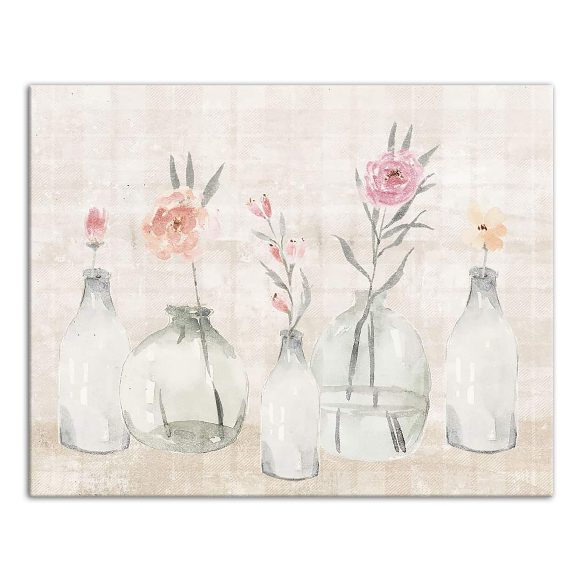 Soft Plaid Jars 11" x 14" Canvas Wall Art