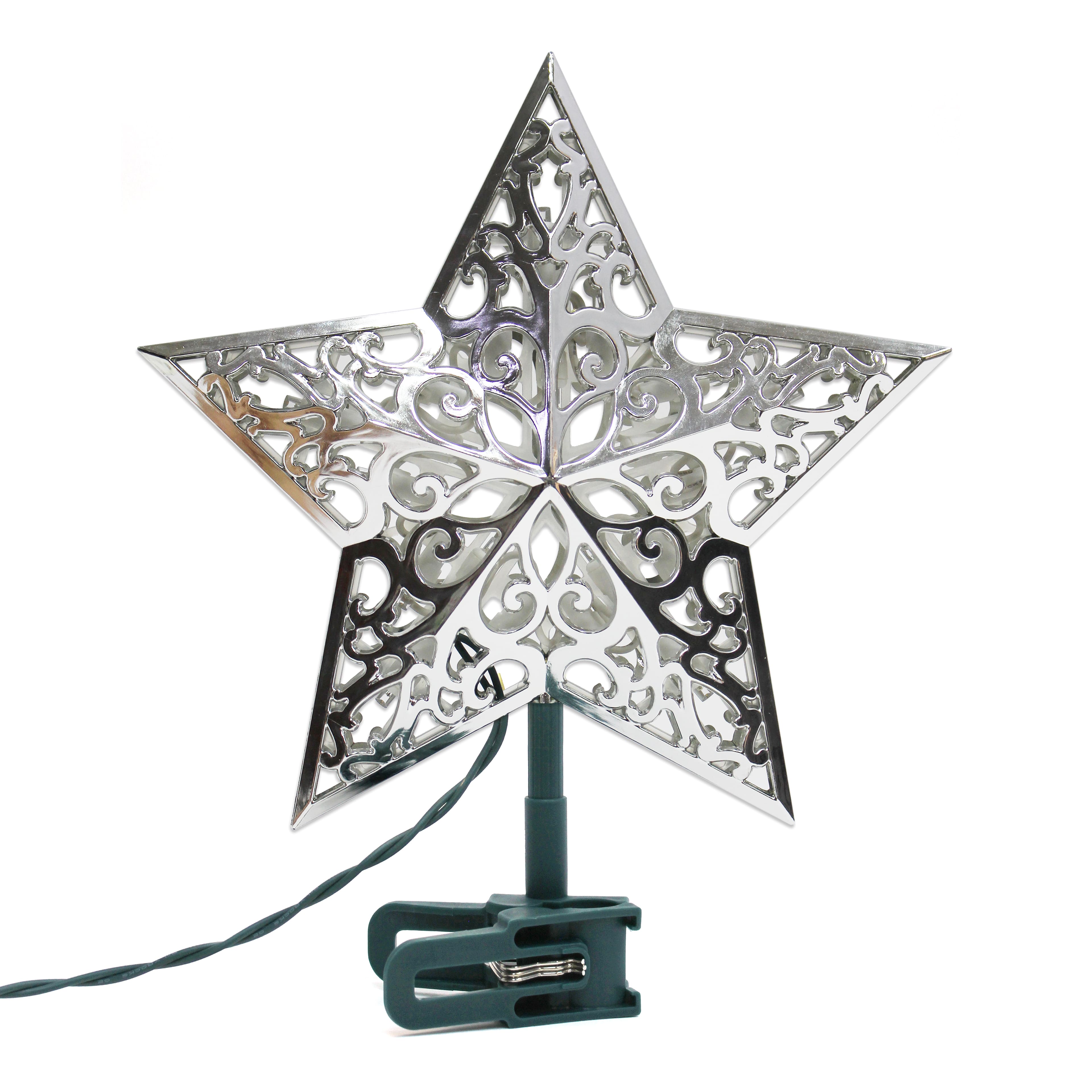 GE StayBright&#xAE; 20ct. Warm White LED Silver Star Tree Top