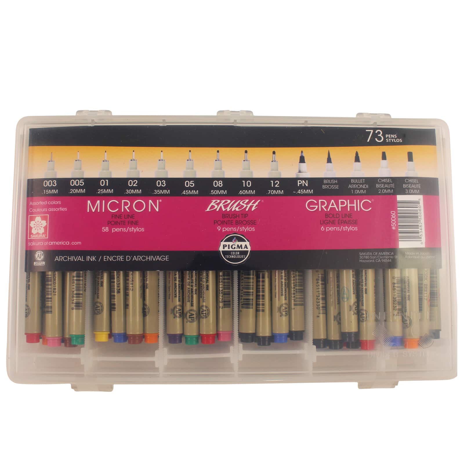 Pigma&#xAE; 73 Pen Set with Reusable Storage Case