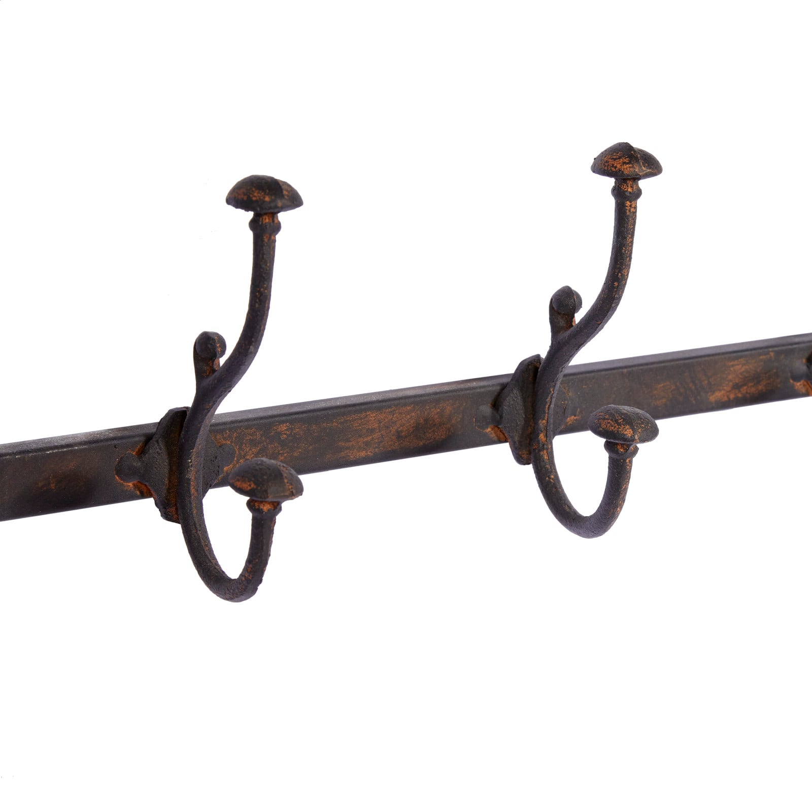 Brown Wood Industrial Wall Hooks with Shelf