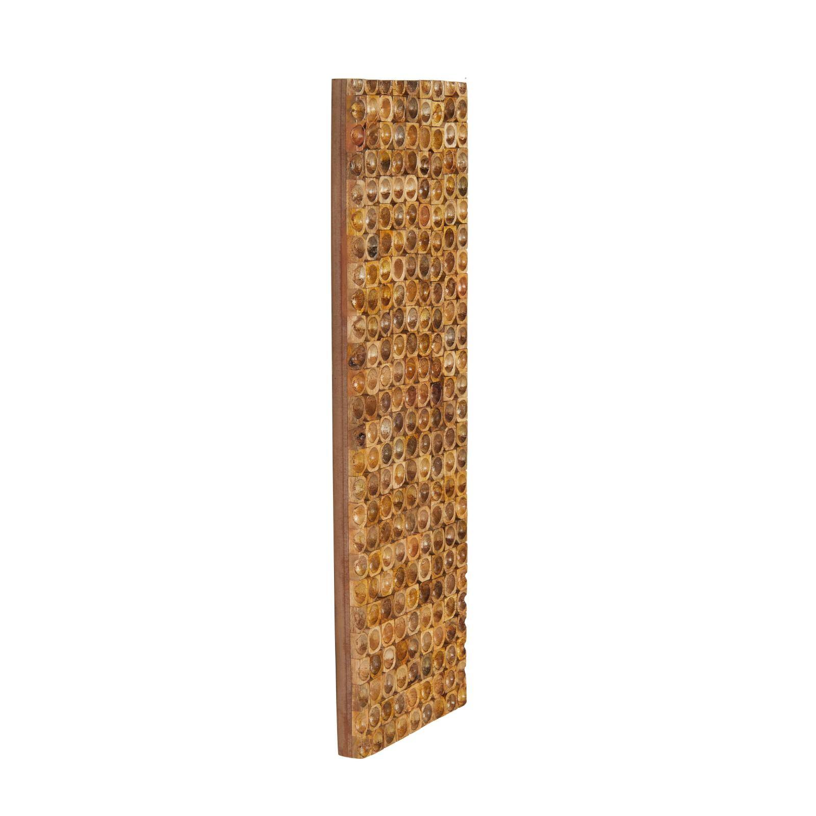 12" x 36" Brown Mango Wood Stacked Tree Trunks Wall Décor