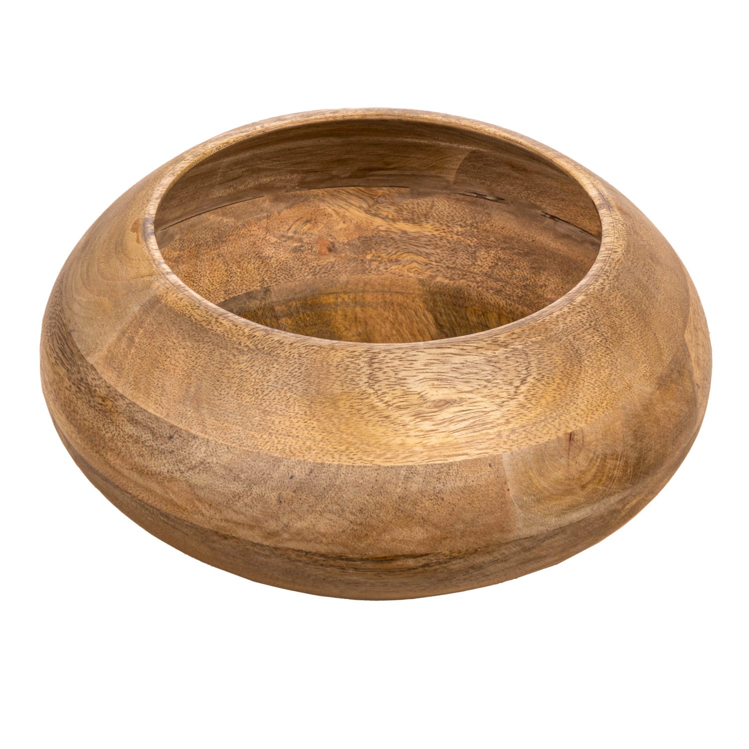 9.2&#x22; Modern Round Wood Bowl