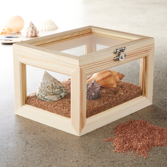 Medium Wood & Glass Box by Make Market® | Boxes | Michaels