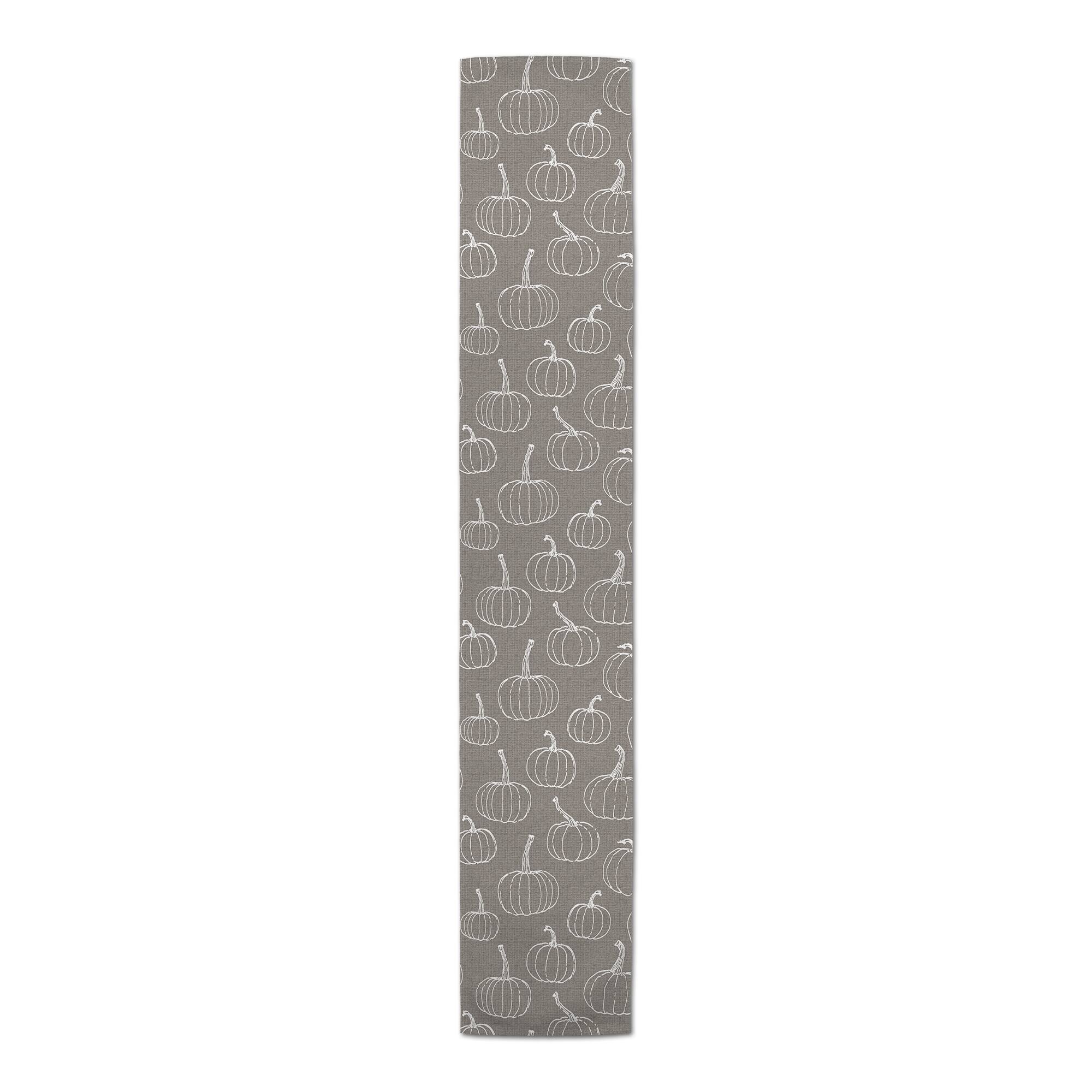 72&#x27;&#x27; Gray Pumpkin Pattern Cotton Twill Runner