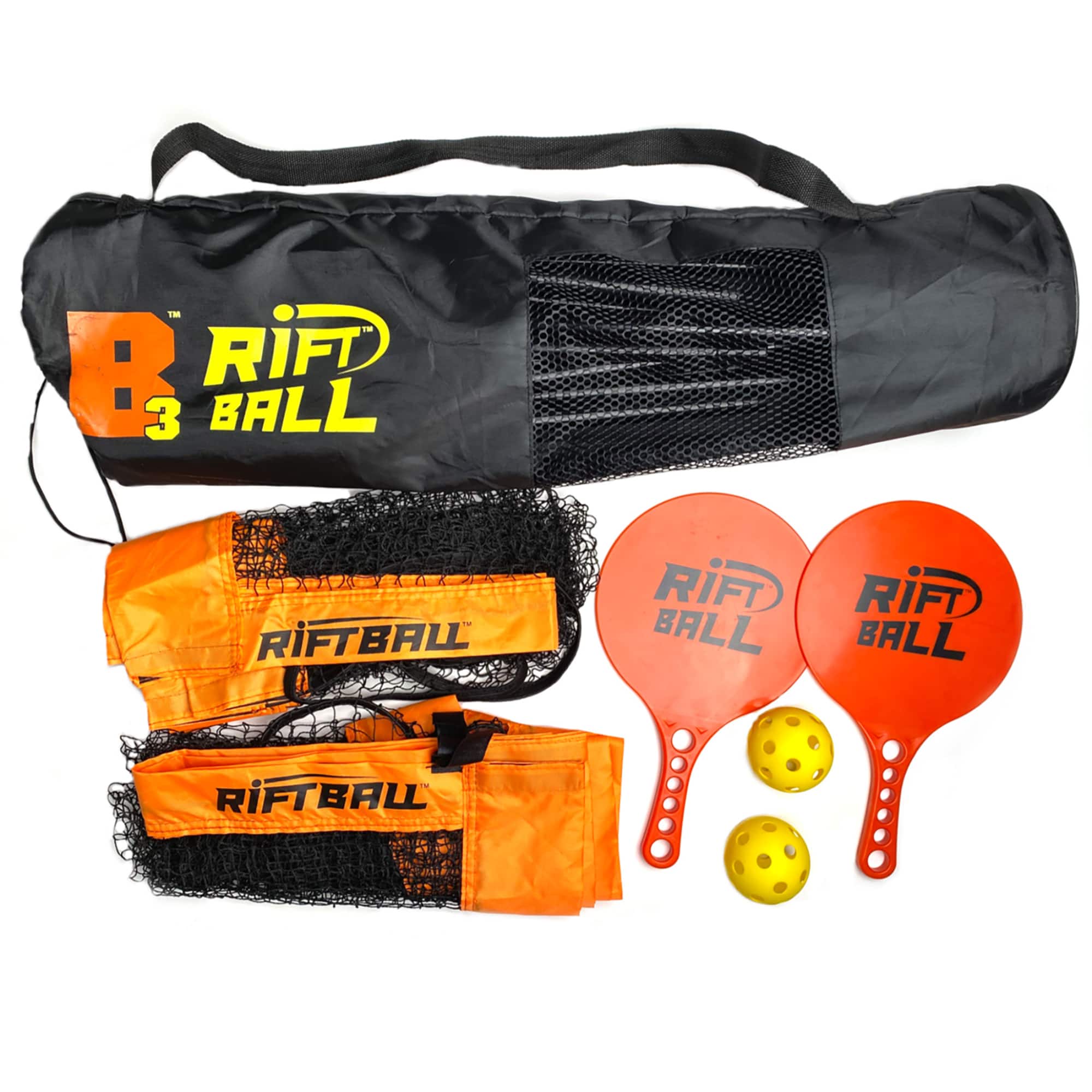 Riftball Paddle Ball Game System with 2 Nets