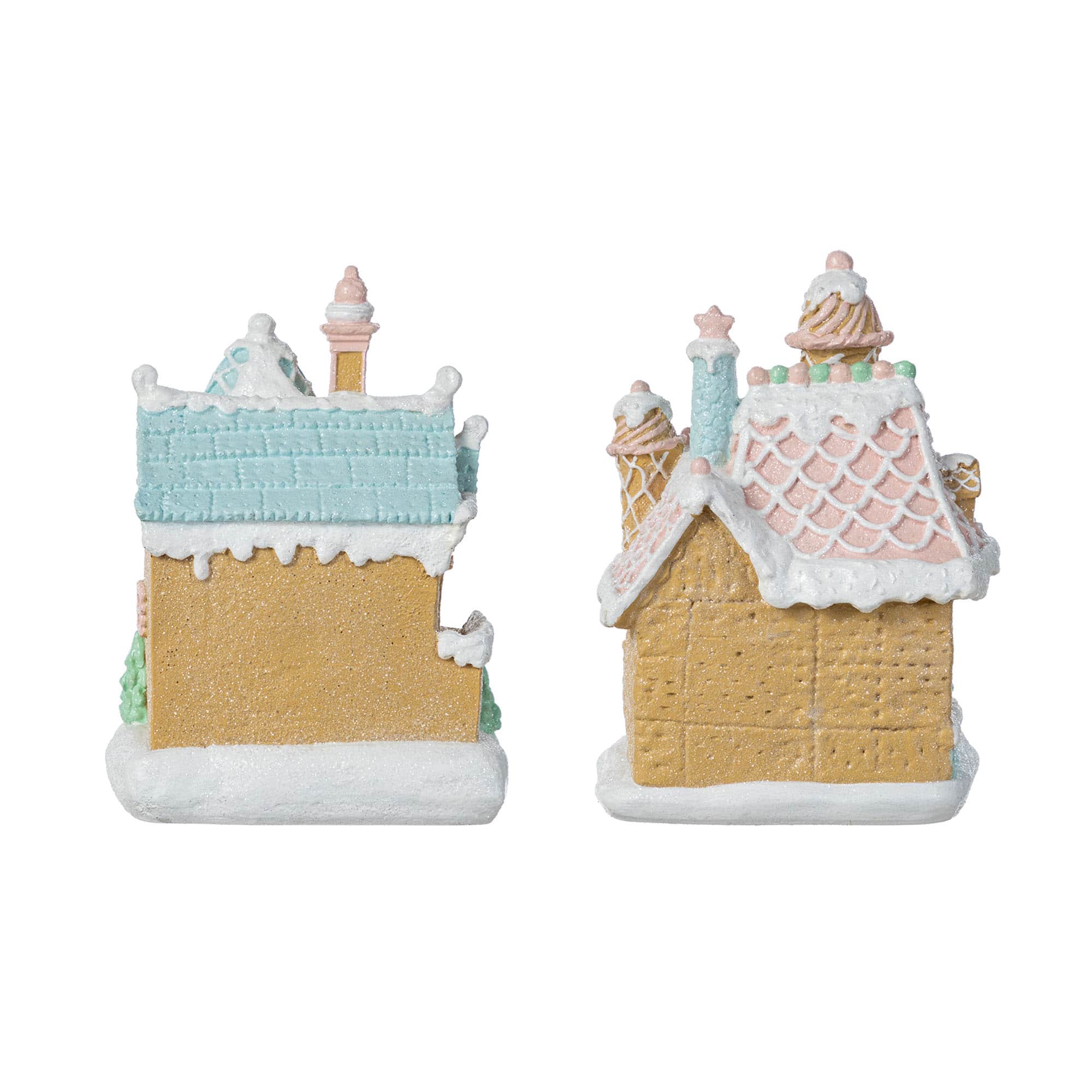 Glitzhome® 7" Christmas Macaron Resin Village Table Decor Set
